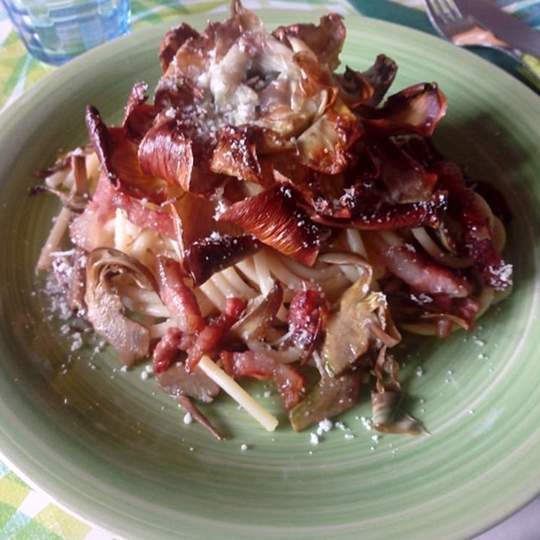 Anteprima ricetta Pasta con Carciofi e Guanciale