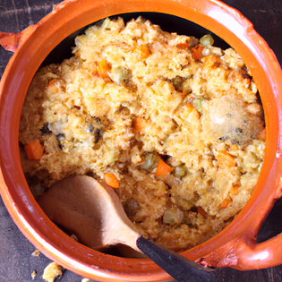 Previsualización de la receta Receta de paella de arroz con carillada y setas