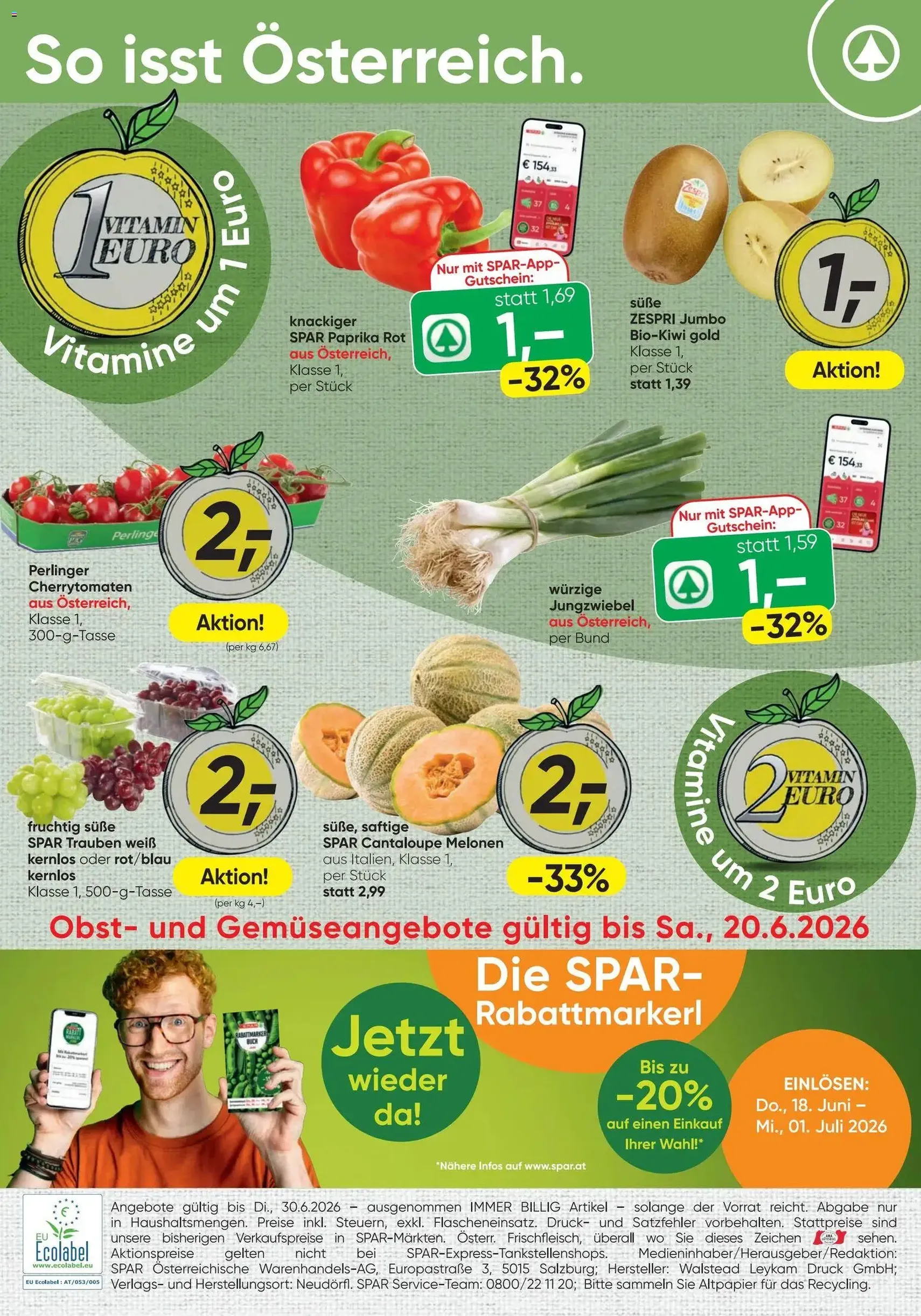 Spar - Flugblatt - Gültiger Prospekt ab 18.06.2026, Seite 20 von insgesamt 20