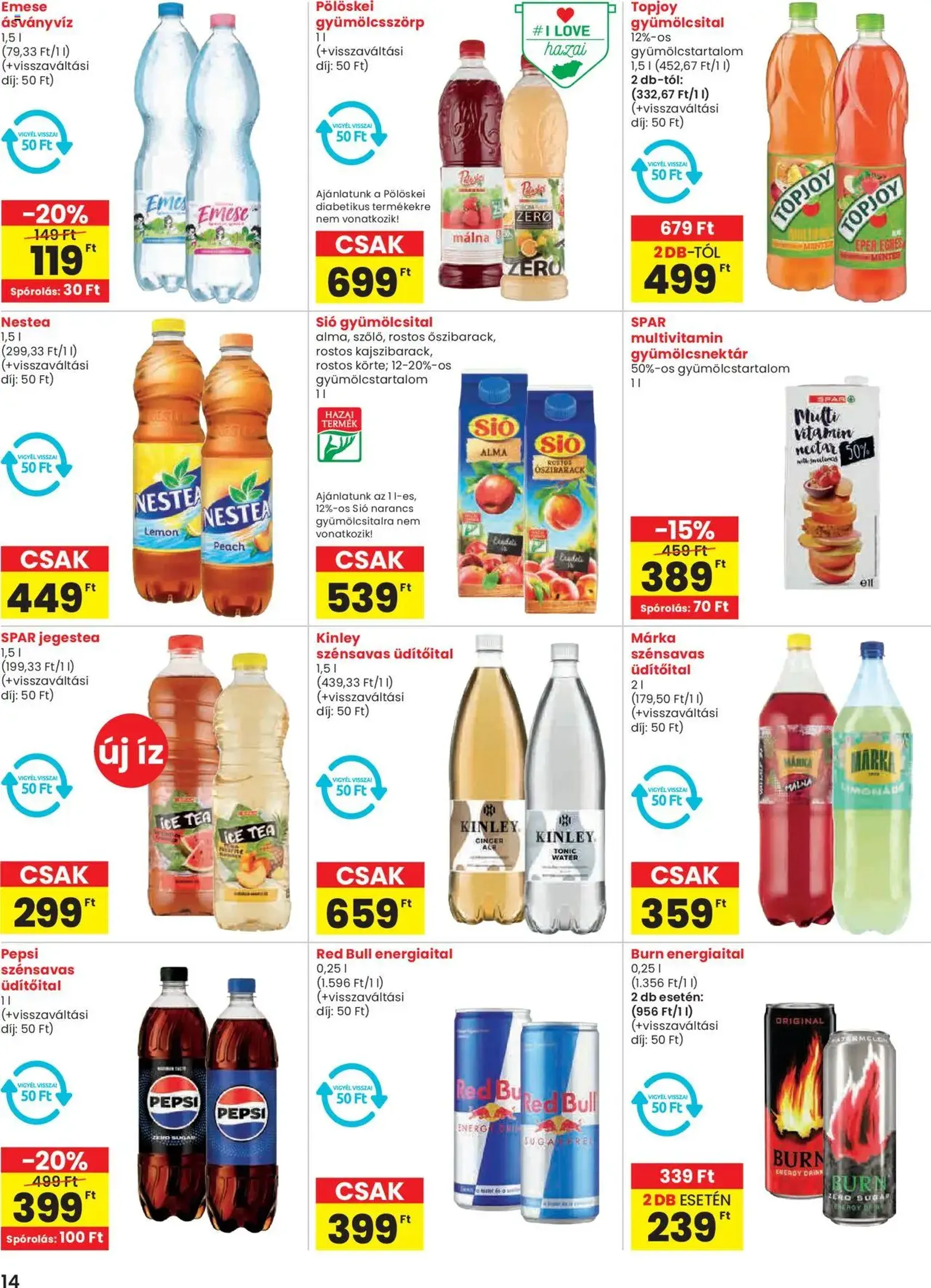 Spar Akciós újság - 2025.08.28. érvényes szórólap 14 oldal 20 oldalból Spar Akciós újság - 2025.08.28. érvényes szórólap 14 oldal 20 oldalból