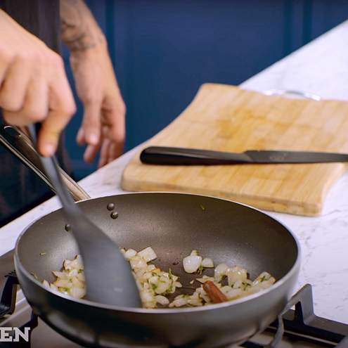 Ricetta facile del risotto alla zucca fatto in casa - procedimento 1