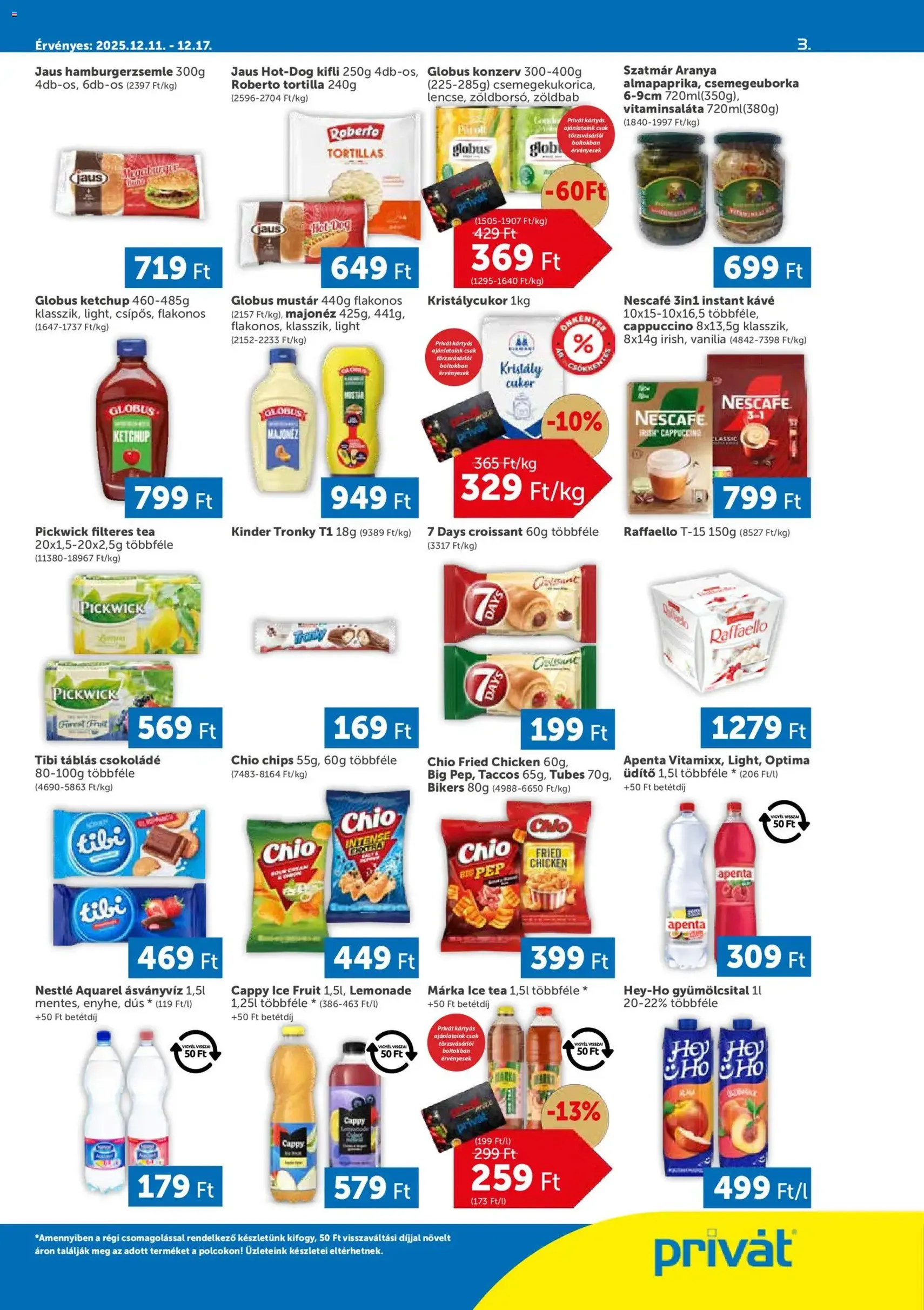PRIVÁT Akciós újság - 2025.12.11. érvényes szórólap 3 oldal 4 oldalból