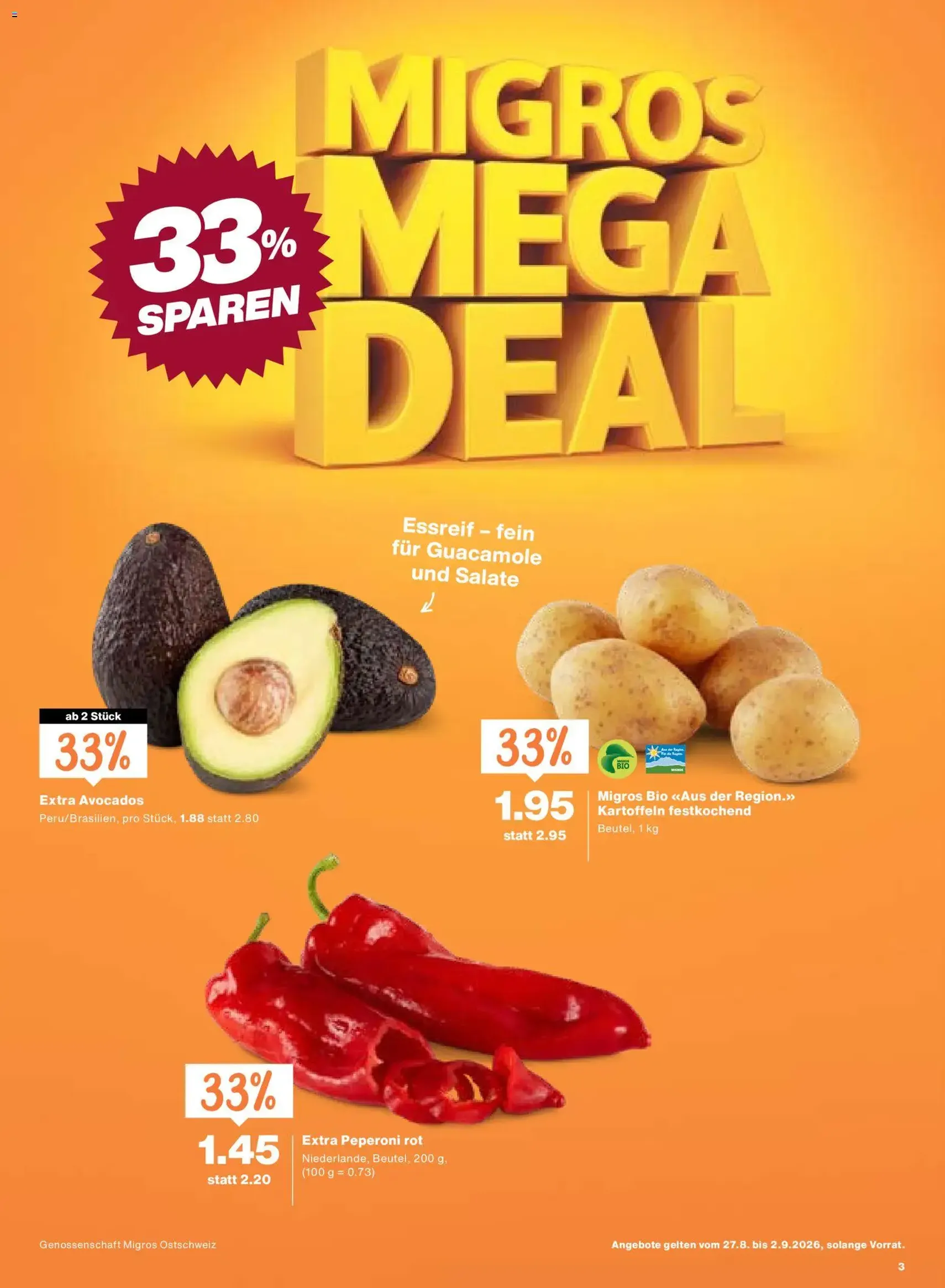 Migros aktionen - Gültiger Prospekt ab 27.08.2026, Seite 3 von insgesamt 20