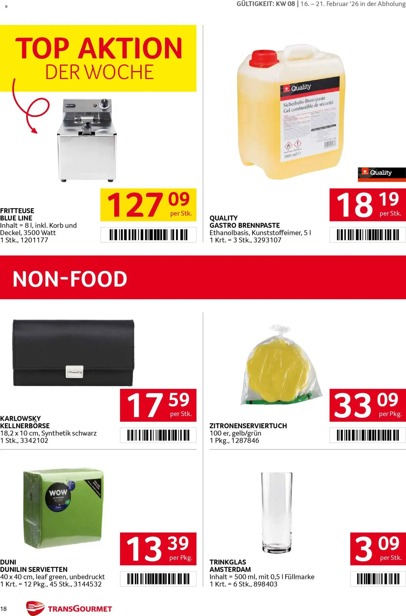 Transgourmet Flugblatt - Gültiger Prospekt ab 16.02.2026, Seite 18 von insgesamt 28