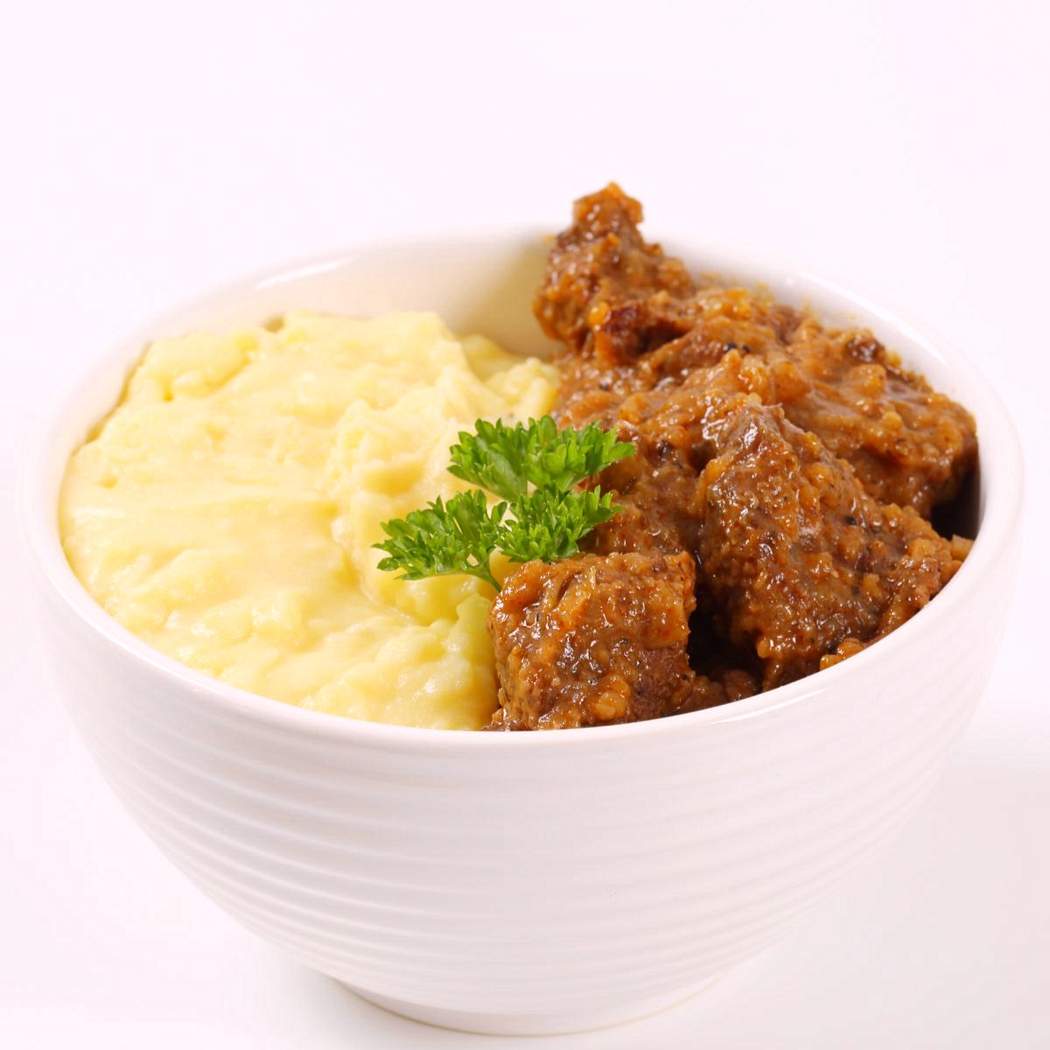 Purè di patate con carne di maiale