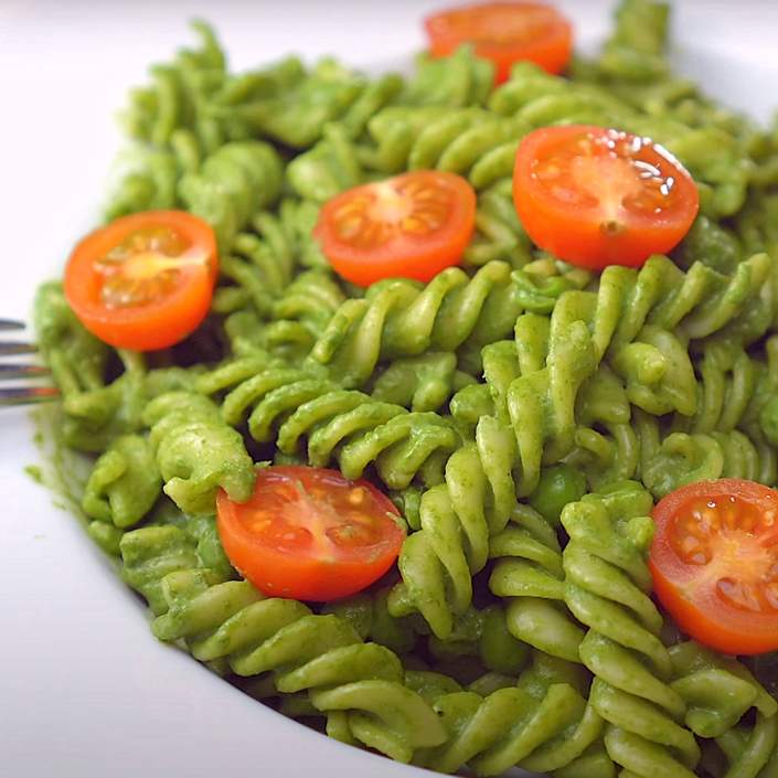 Pasta con espinacas saludable