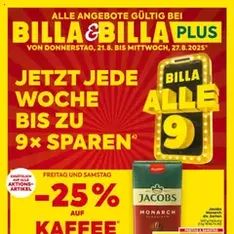 Billa Flugblatt - Prospekt Vorschau gültig ab 21.08.2025