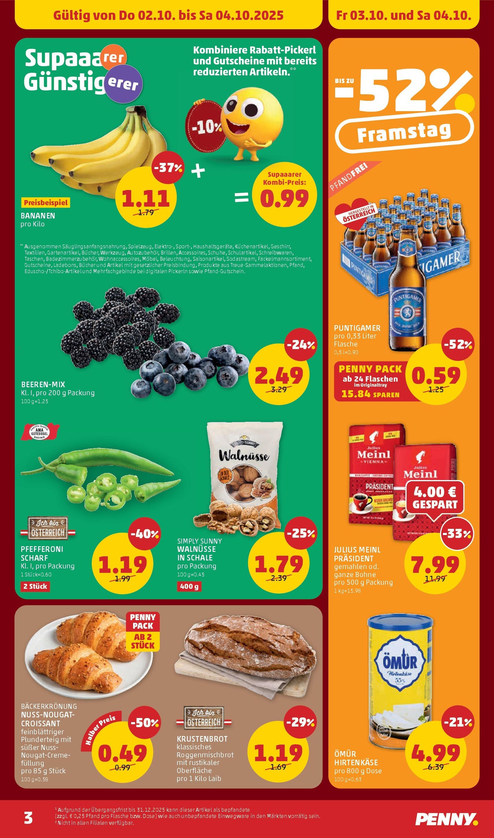 Penny Markt Flugblatt - Gültiger Prospekt ab 02.10.2025, Seite 3 von insgesamt 32 Penny Markt Flugblatt - Gültiger Prospekt ab 02.10.2025, Seite 3 von insgesamt 32