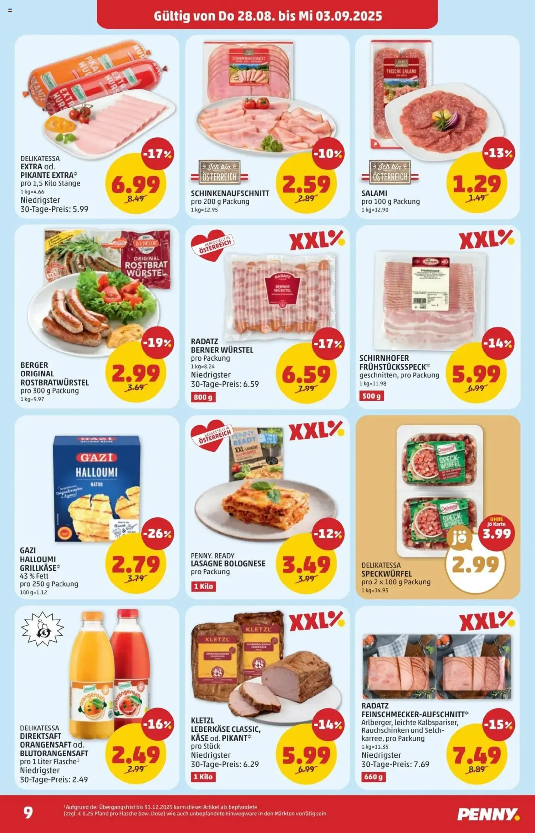 Penny Markt Flugblatt - Gültiger Prospekt ab 28.08.2025, Seite 9 von insgesamt 28 Penny Markt Flugblatt - Gültiger Prospekt ab 28.08.2025, Seite 9 von insgesamt 28