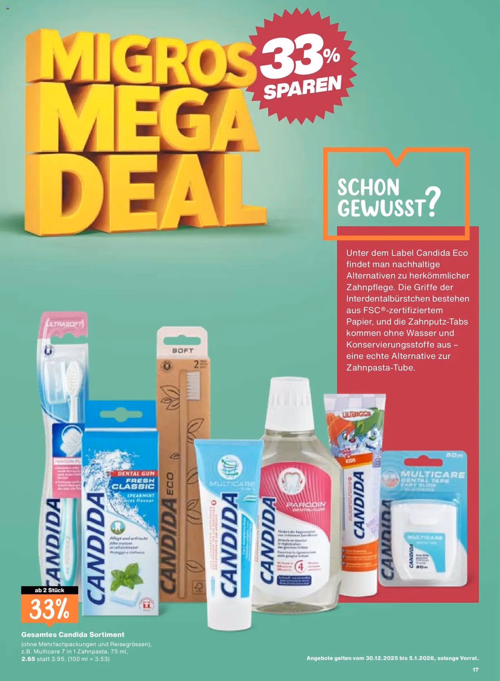 Migros Aktionen - Gültiger Prospekt ab 30.12.2025, Seite 17 von insgesamt 20