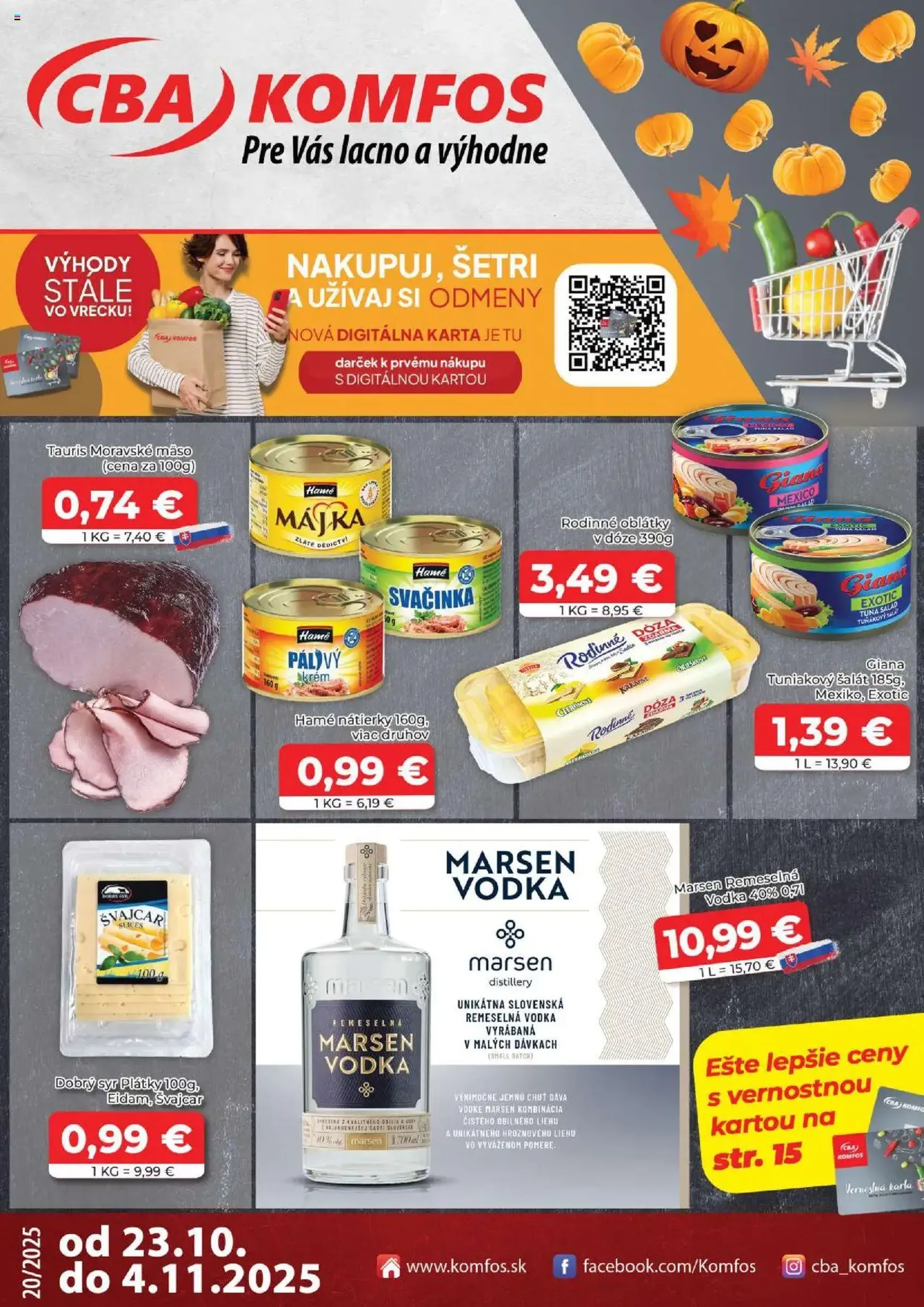 CBA Komfos leták - platný leták od 23.10.2025 strana 1 z 16 CBA Komfos leták - platný leták od 23.10.2025 strana 1 z 16