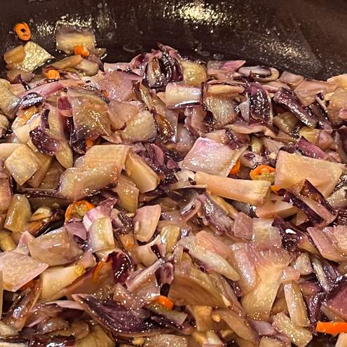 Radicchio in padella - procedimento 1