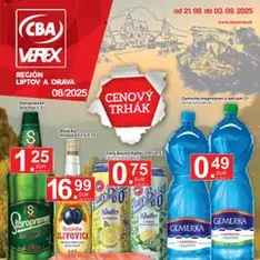 CBA Verex leták - náhľad letáku platný od 21.08.2025