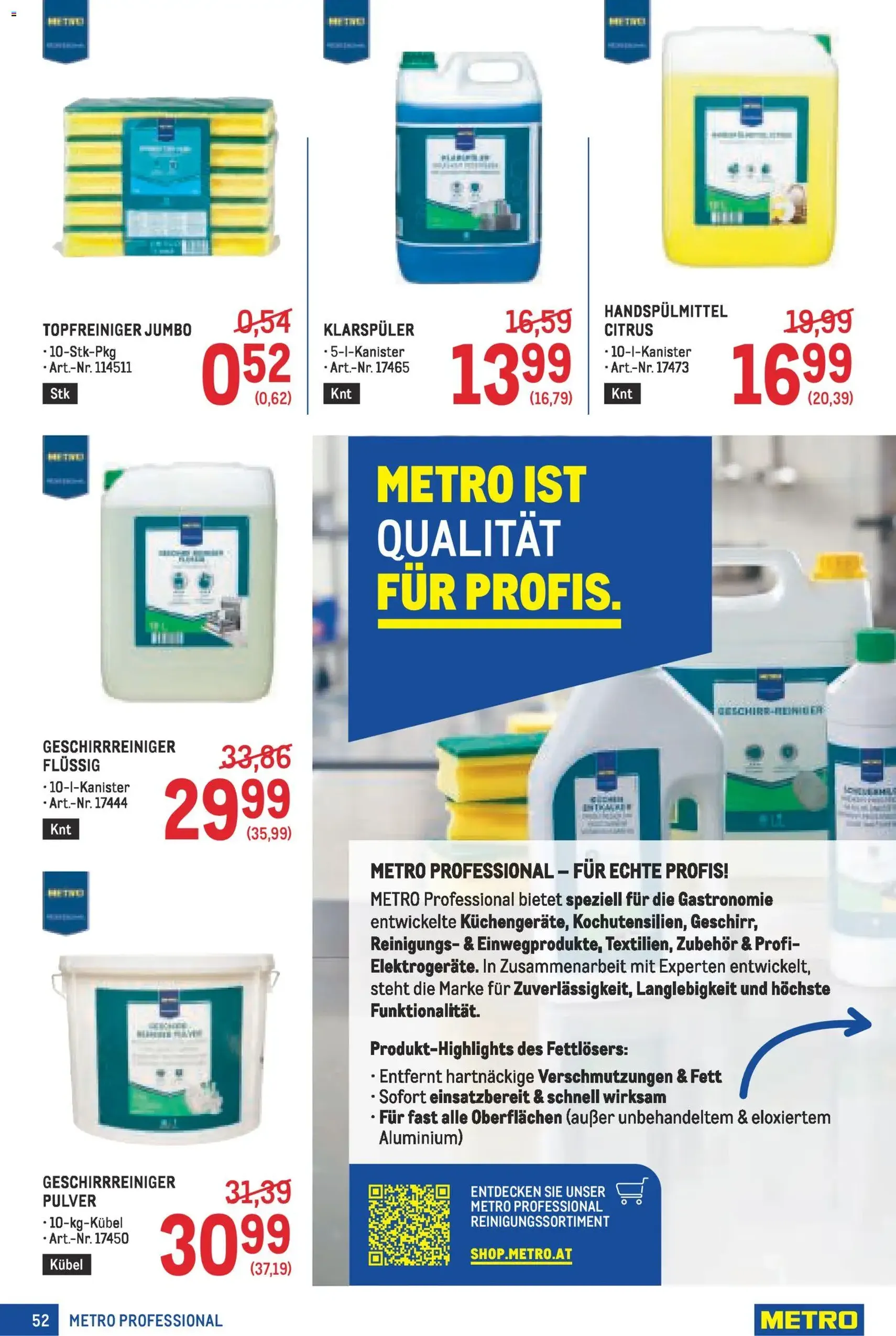 Metro angebote Profi - Gültiger Prospekt ab 16.04.2026, Seite 52 von insgesamt 64