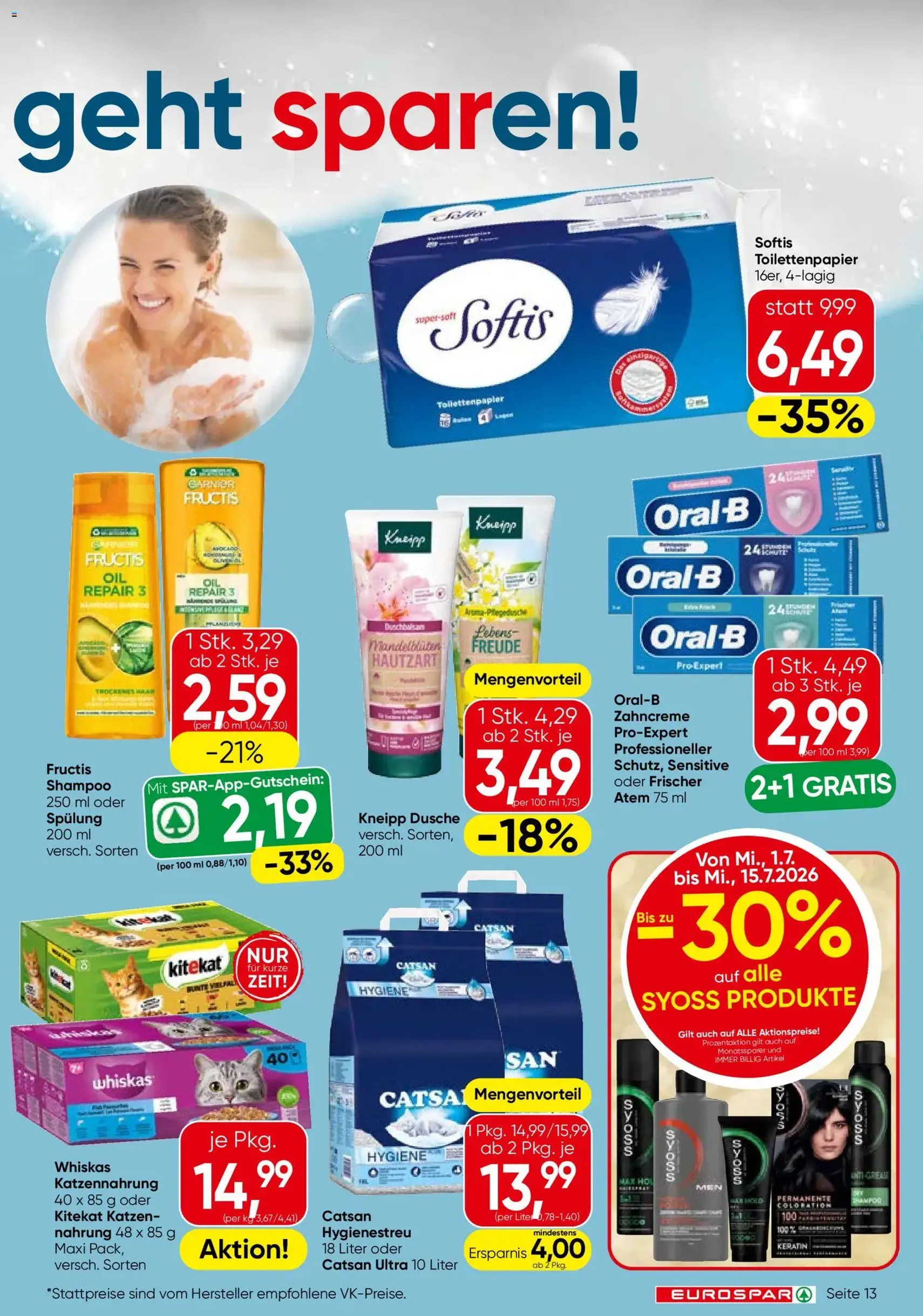 Eurospar Flugblatt - Gültiger Prospekt ab 01.07.2026, Seite 13 von insgesamt 16