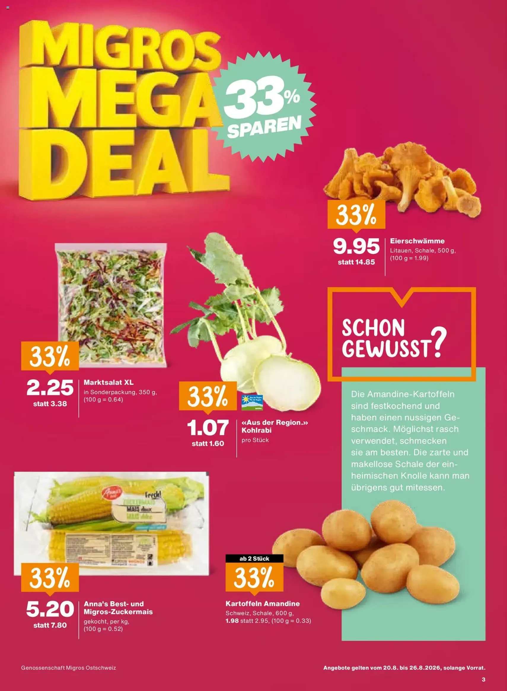 Migros aktionen - Gültiger Prospekt ab 20.08.2026, Seite 3 von insgesamt 20
