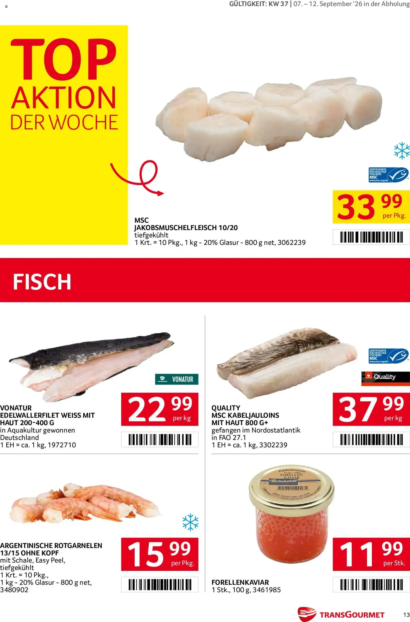 Transgourmet Flugblatt - Gültiger Prospekt ab 07.09.2026, Seite 13 von insgesamt 32