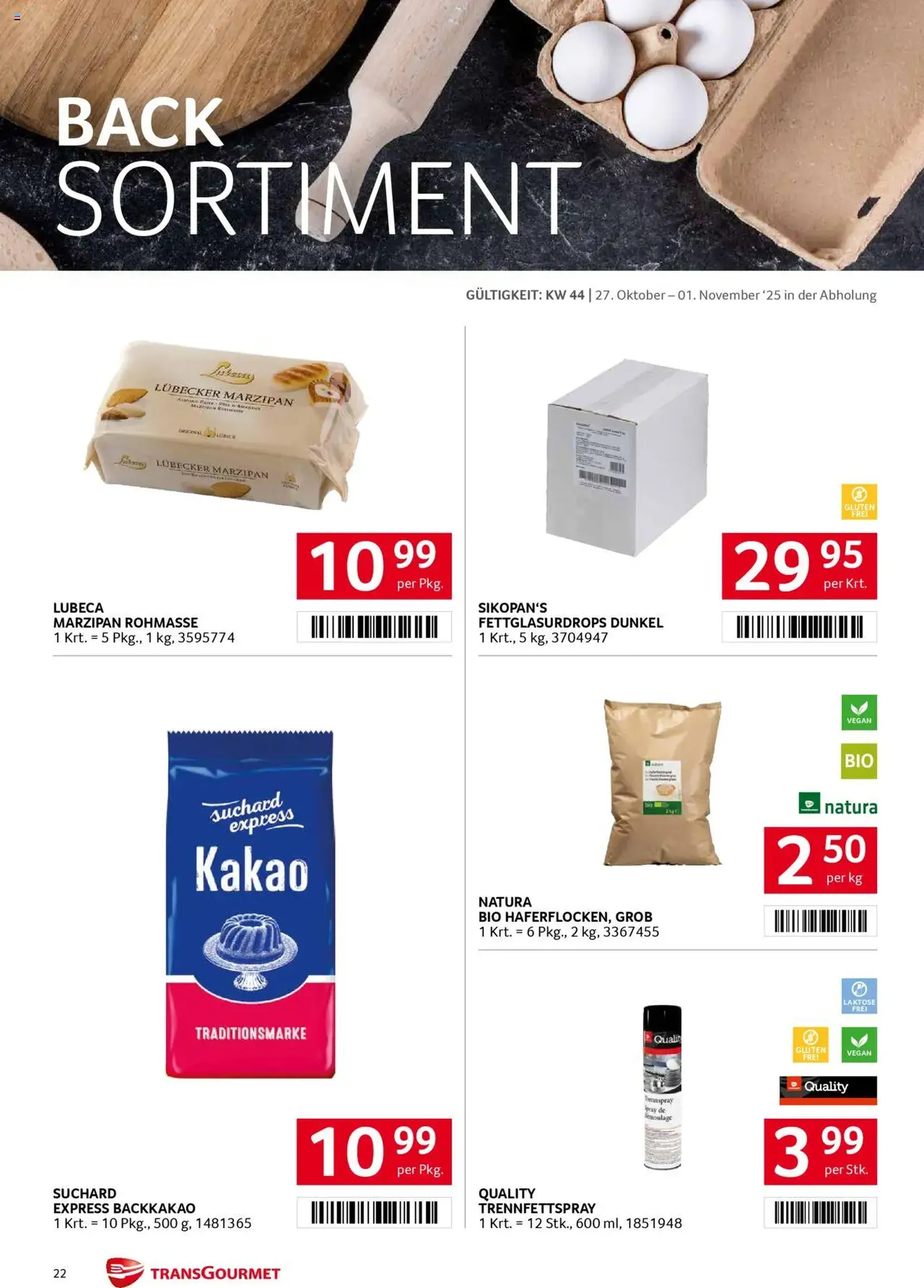 Transgourmet Flugblatt - Gültiger Prospekt ab 26.10.2025, Seite 22 von insgesamt 32 Transgourmet Flugblatt - Gültiger Prospekt ab 26.10.2025, Seite 22 von insgesamt 32