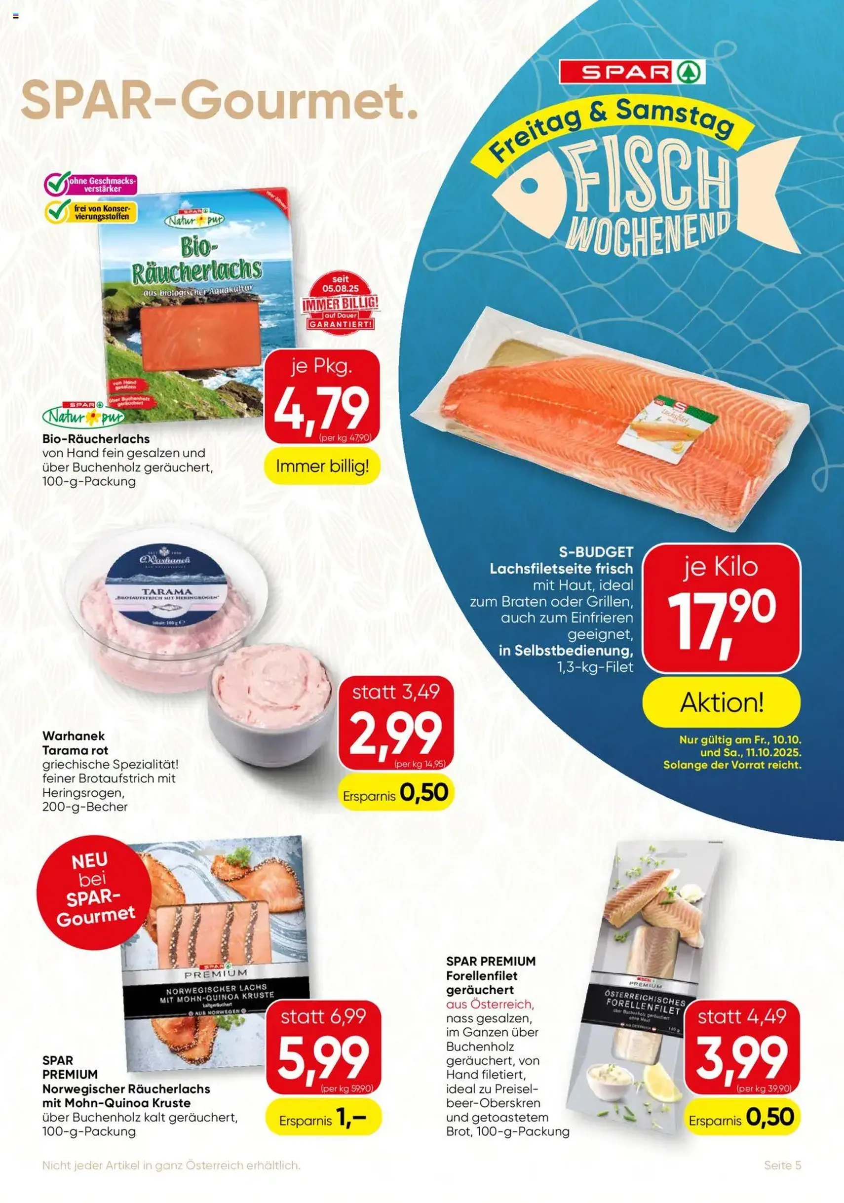 SPAR Gourmet Flugblatt - Gültiger Prospekt ab 09.10.2025, Seite 5 von insgesamt 12