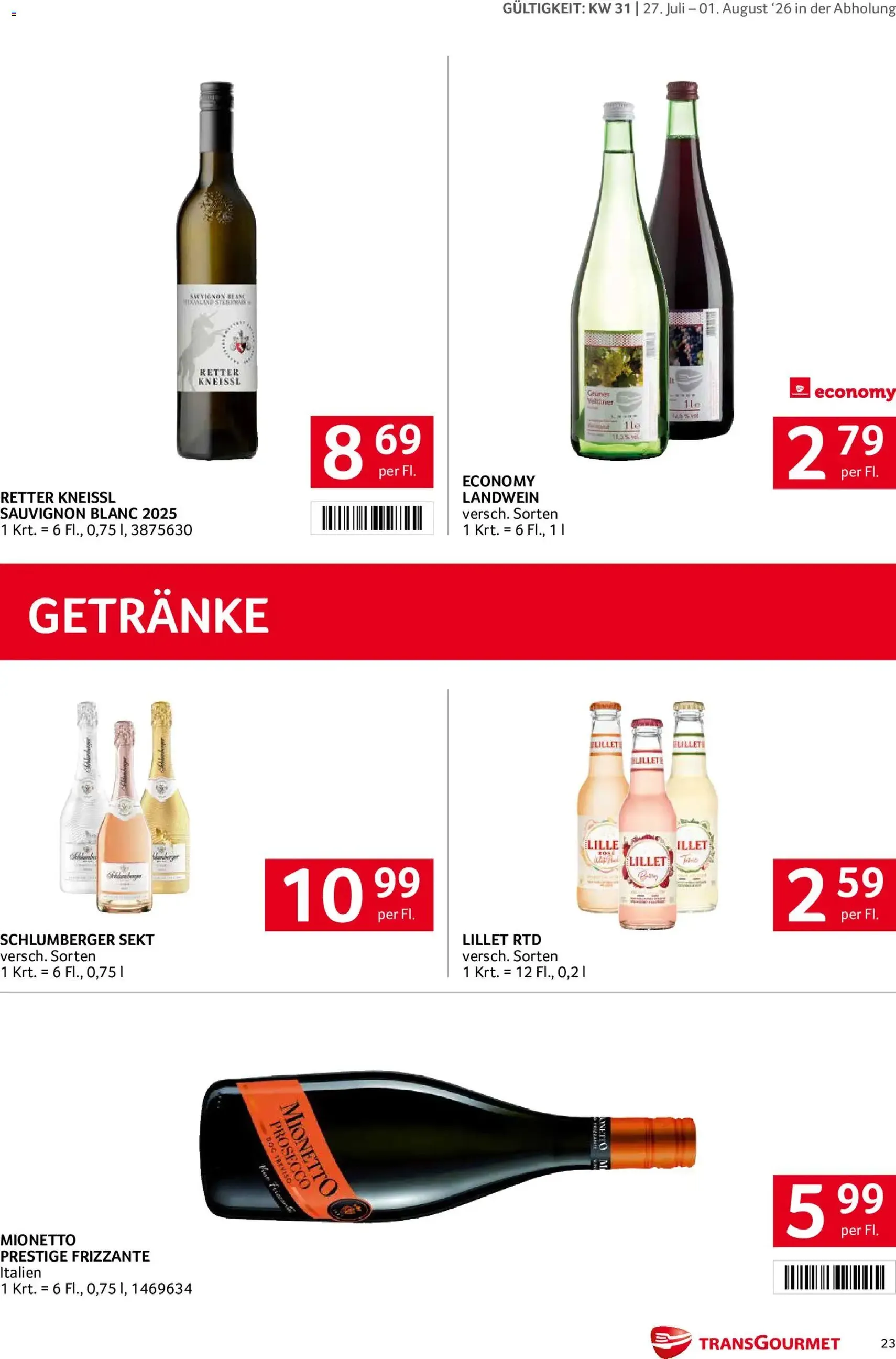 Transgourmet Flugblatt - Gültiger Prospekt ab 27.07.2026, Seite 23 von insgesamt 32