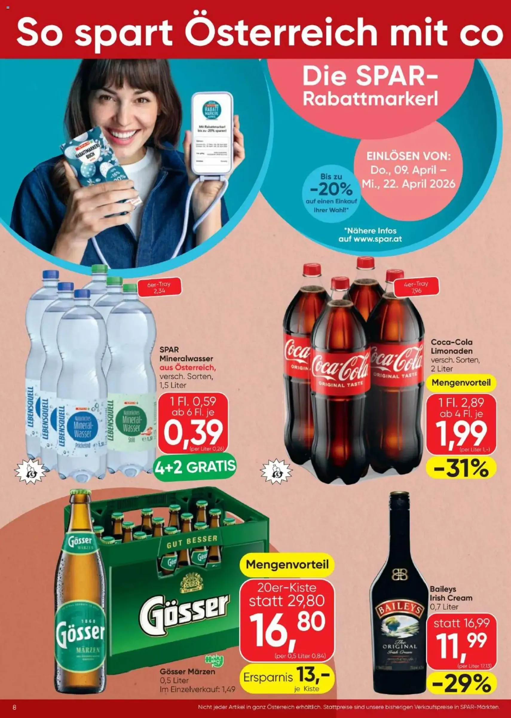 Spar - Flugblatt - Gültiger Prospekt ab 09.04.2026, Seite 8 von insgesamt 20