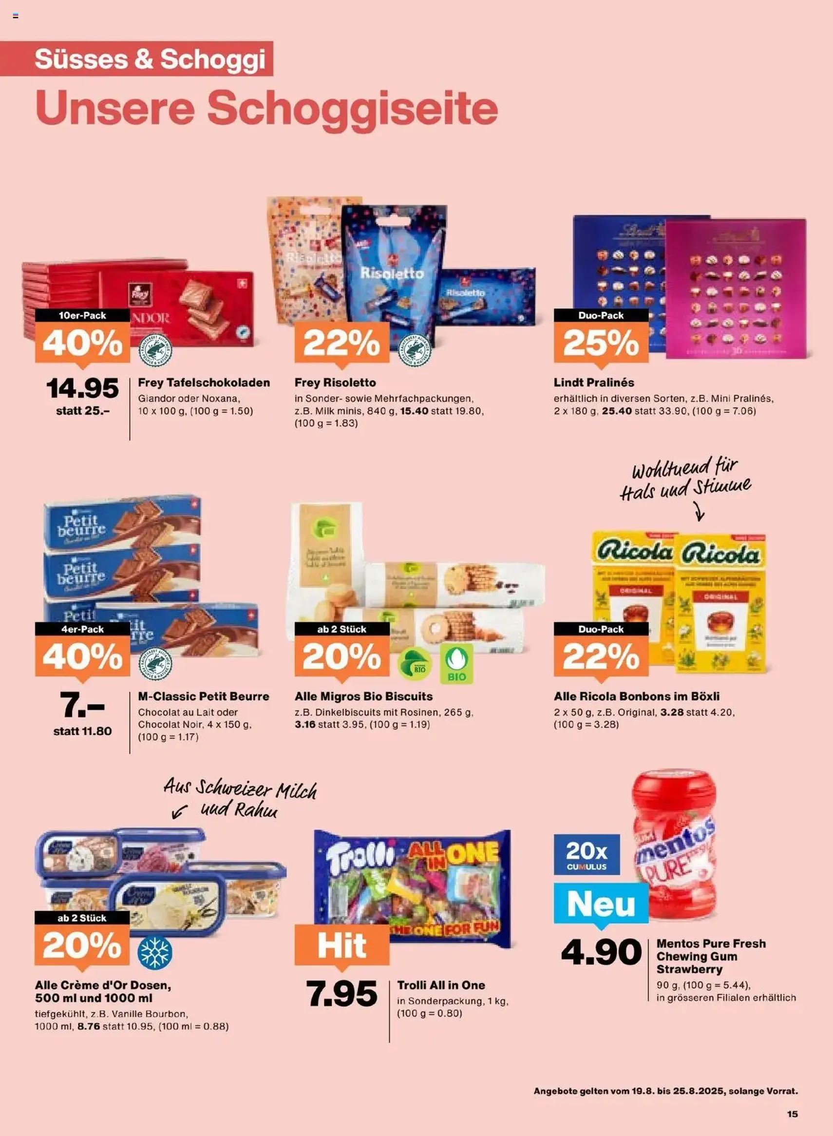 Migros Aktionen - Gültiger Prospekt ab 19.08.2025, Seite 15 von insgesamt 20 Migros Aktionen - Gültiger Prospekt ab 19.08.2025, Seite 15 von insgesamt 20