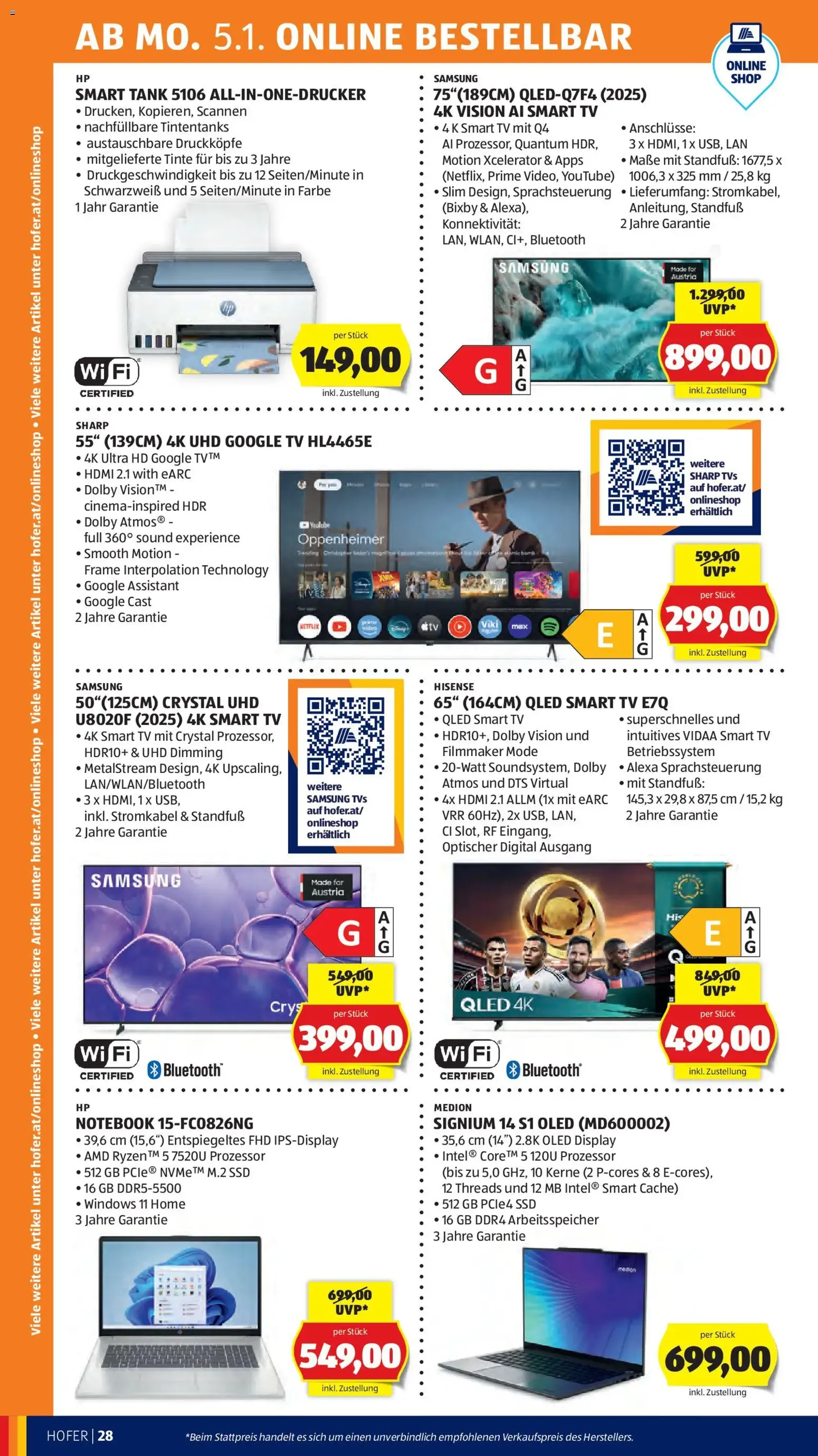 Hofer Flugblatt - Gültiger Prospekt ab 02.01.2026, Seite 32 von insgesamt 45