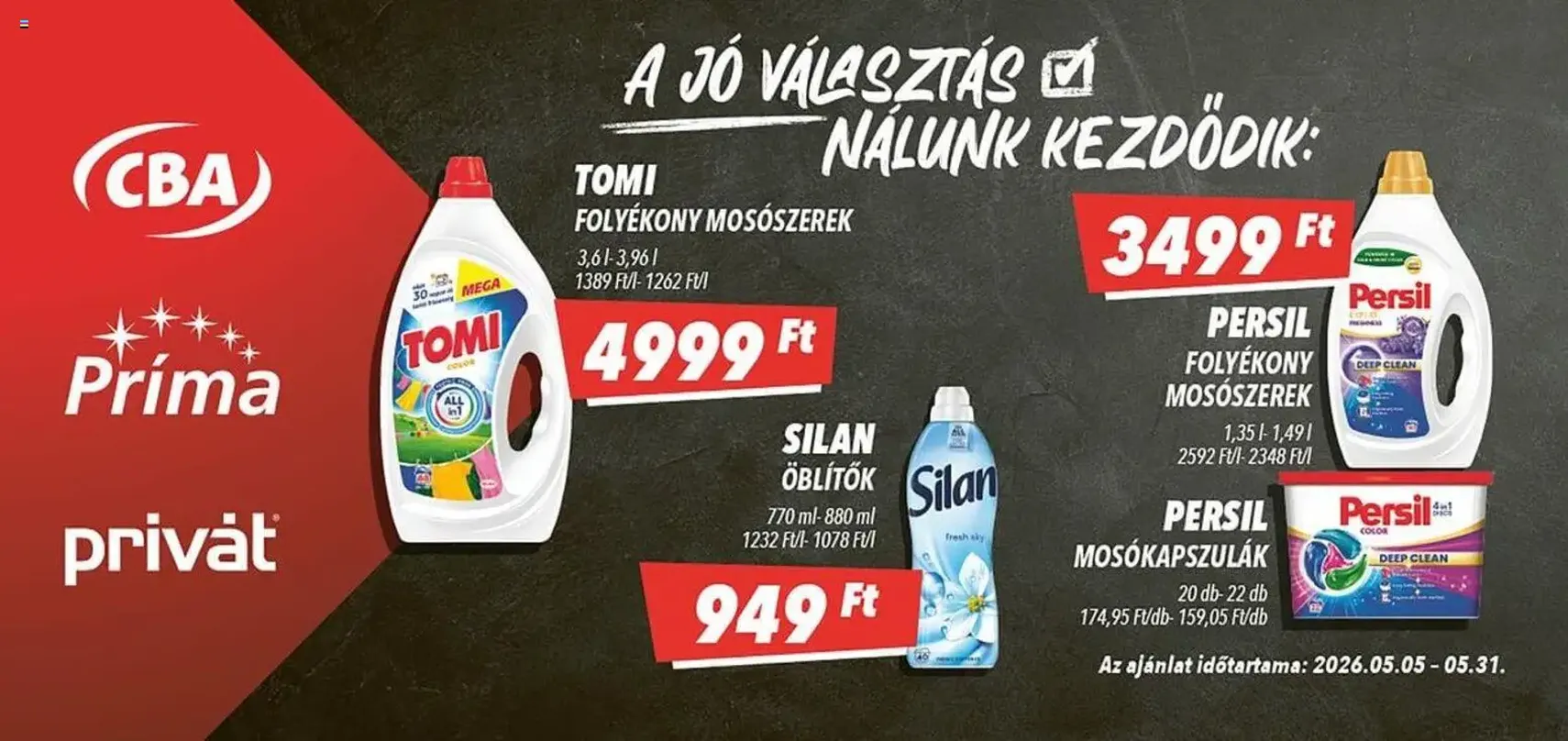 CBA Óriásplakátok - 2026.05.05. érvényes szórólap 5 oldal 5 oldalból