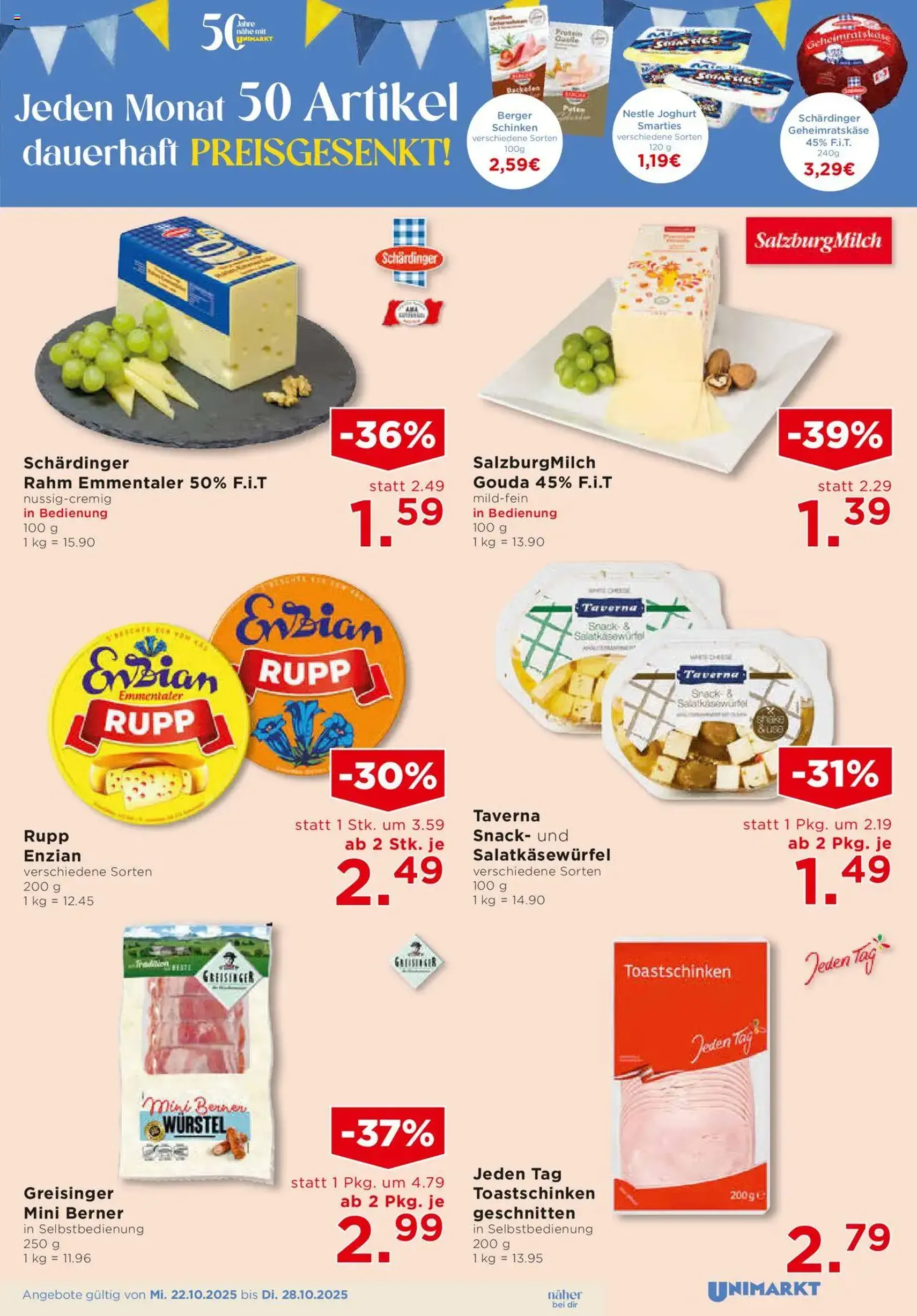 Unimarkt Flugblatt - Gültiger Prospekt ab 22.10.2025, Seite 7 von insgesamt 16