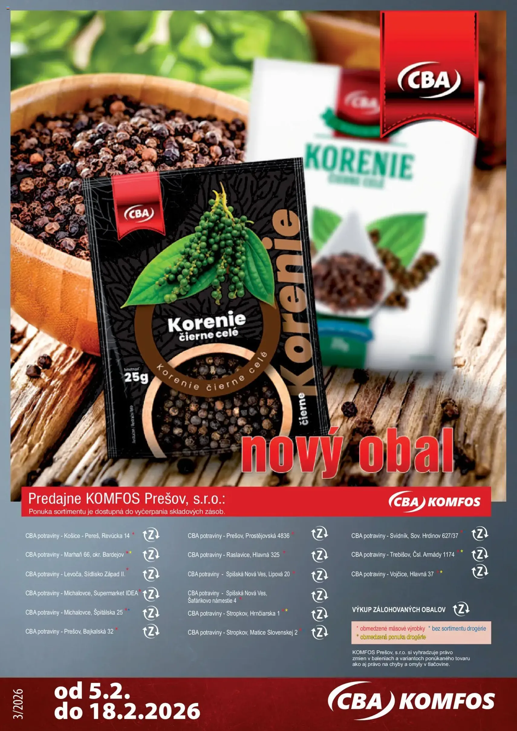 CBA Komfos leták - platný leták od 05.02.2026 strana 24 z 24