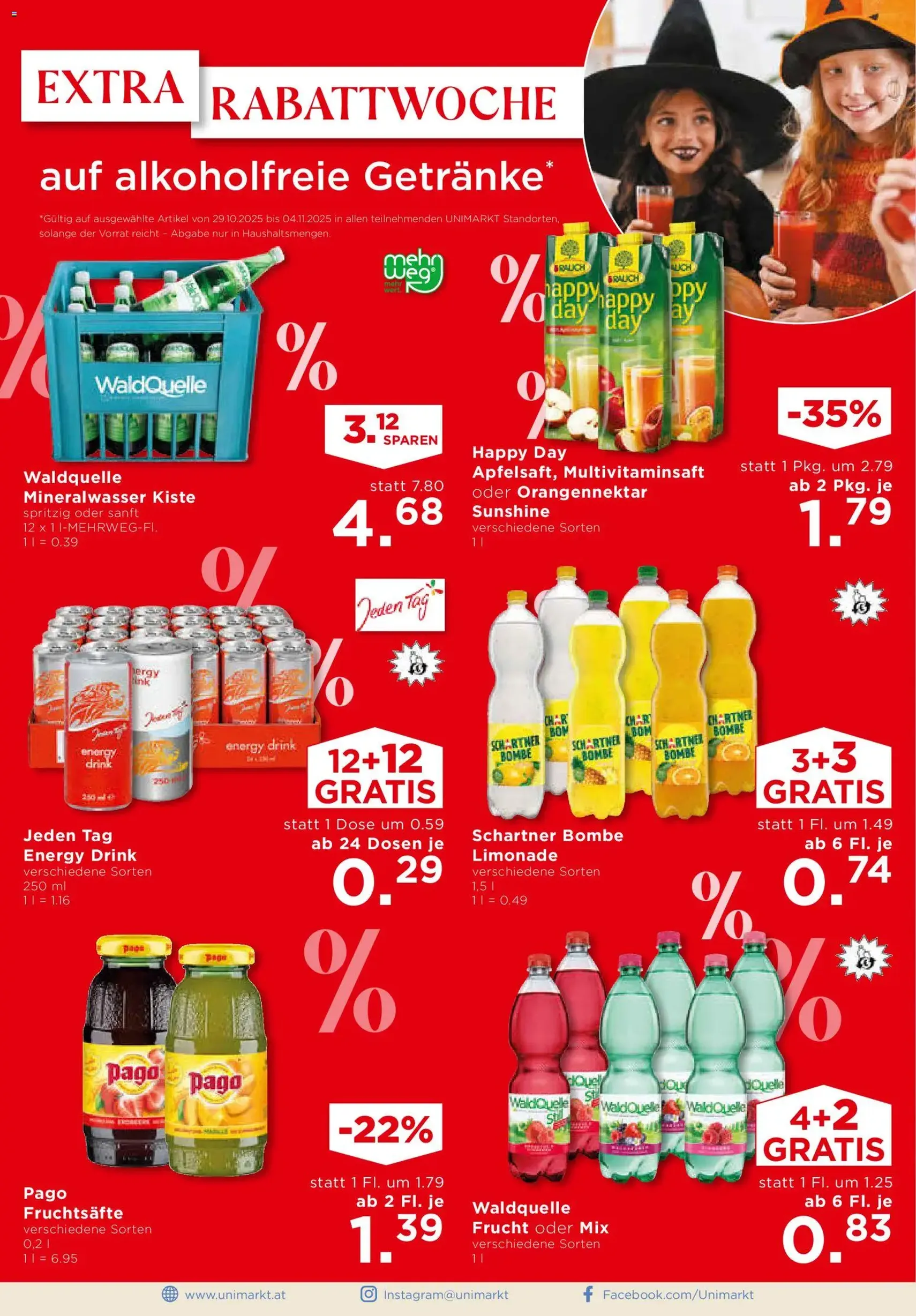 Unimarkt Flugblatt - Gültiger Prospekt ab 29.10.2025, Seite 2 von insgesamt 16 Unimarkt Flugblatt - Gültiger Prospekt ab 29.10.2025, Seite 2 von insgesamt 16
