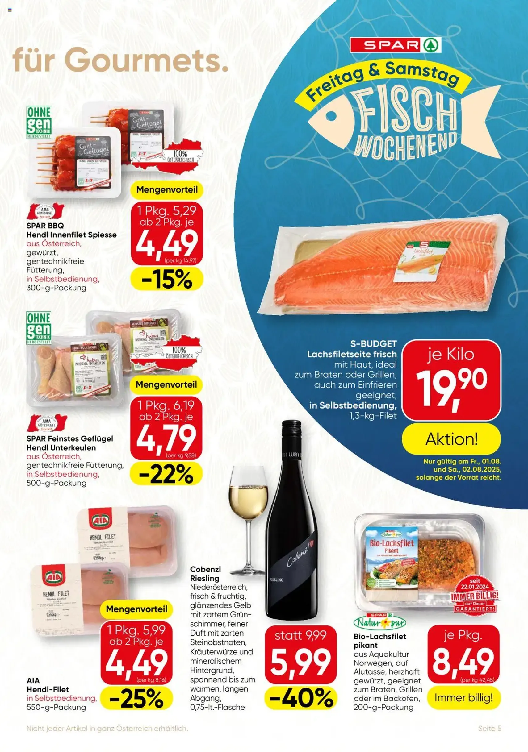 SPAR Gourmet Flugblatt Wien - Gültiger Prospekt ab 31.07.2025, Seite 5 von insgesamt 12 SPAR Gourmet Flugblatt Wien - Gültiger Prospekt ab 31.07.2025, Seite 5 von insgesamt 12