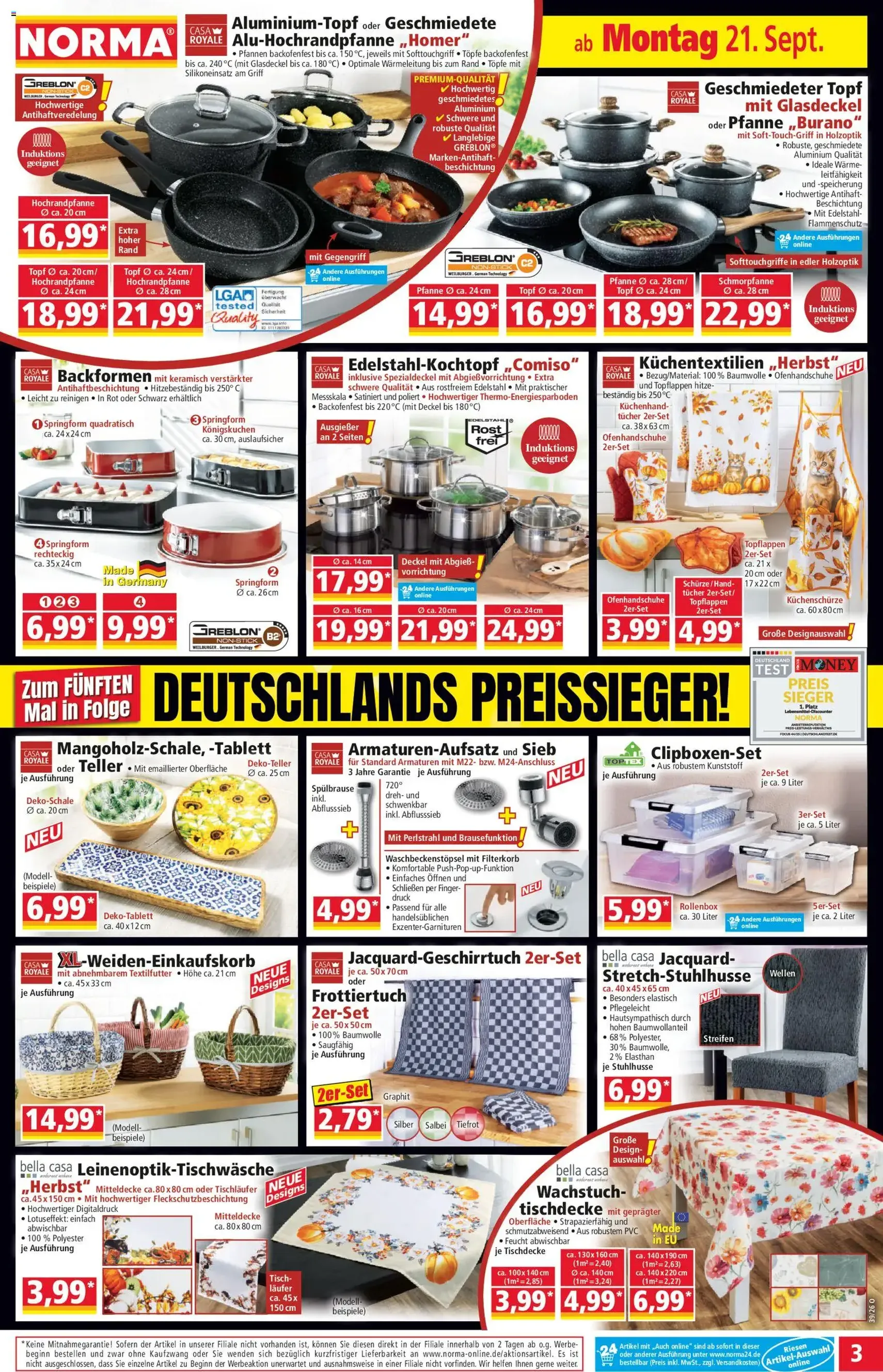 Norma Prospekt - Gültiger Prospekt ab 21.09.2026, Seite 3 von insgesamt 28