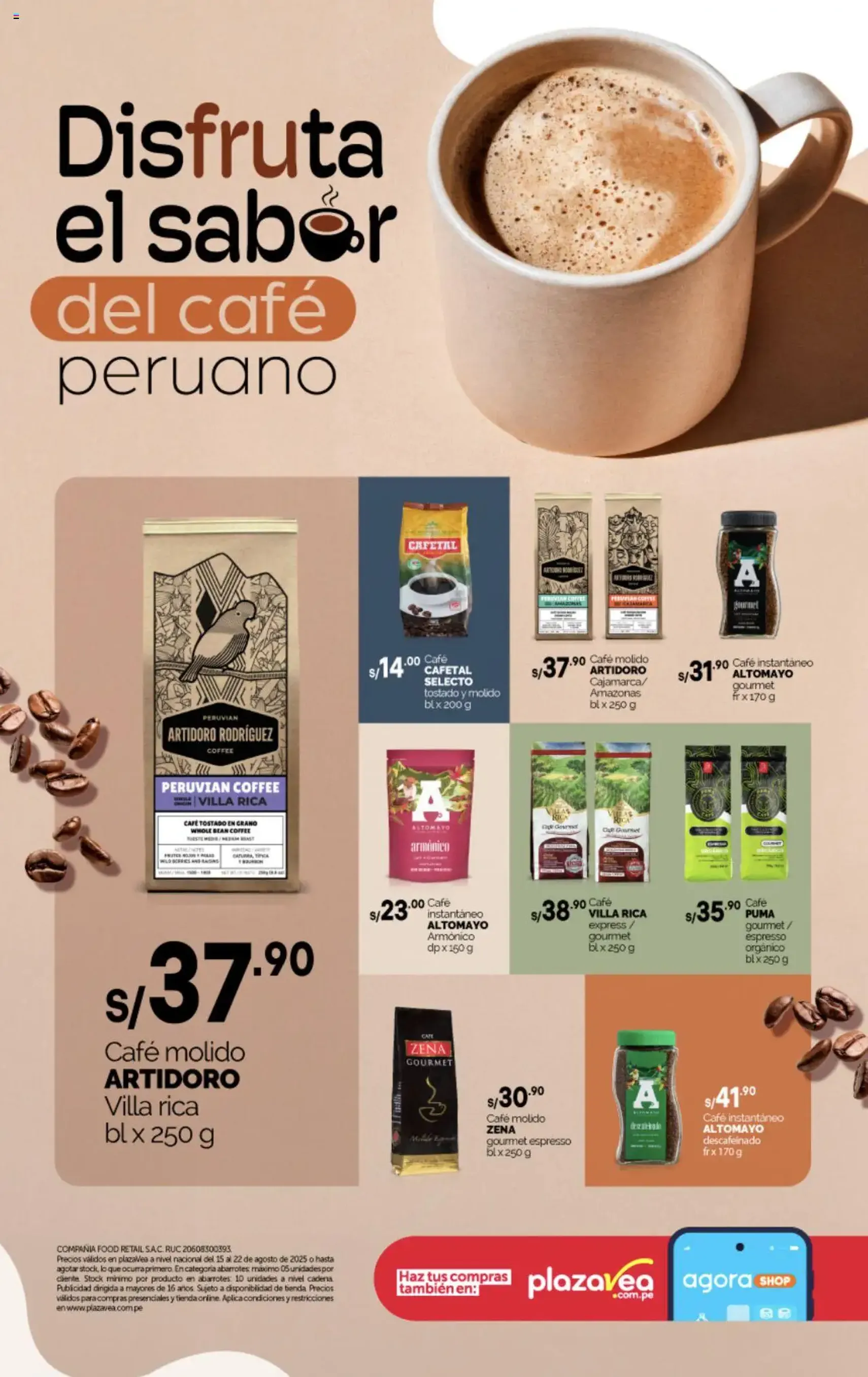Plaza Vea - Aviso Café Peruano - folleto válido desde 15/08/2025 página 1 de 1
