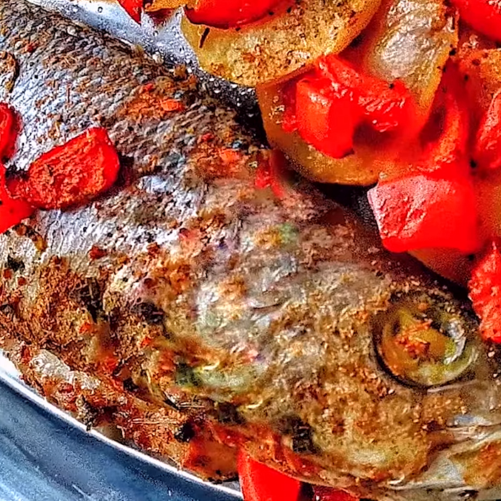 Branzino al forno con patate