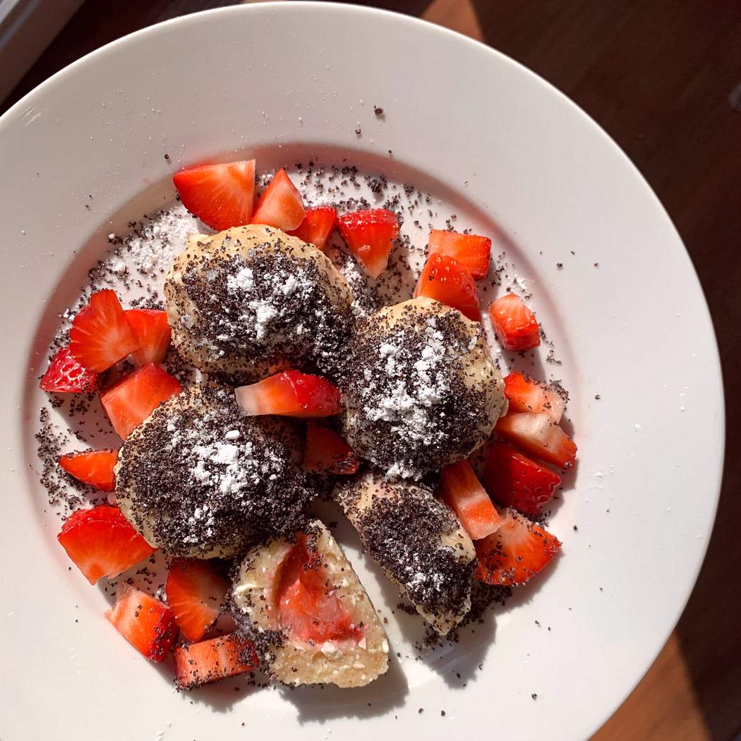 Polpette di ricotta fit con fragole