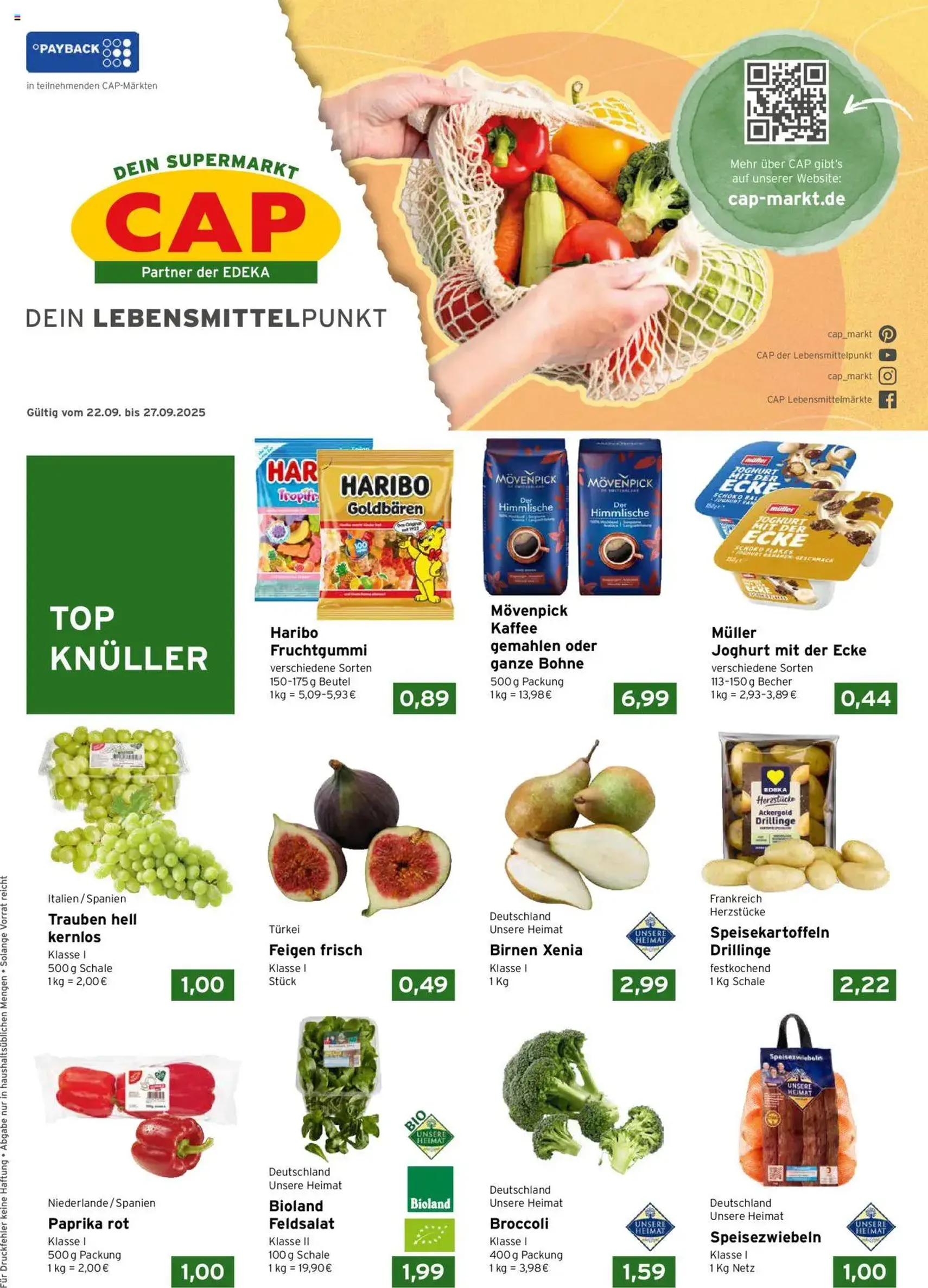 CAP Markt Prospekt - Gültiger Prospekt ab 22.09.2025, Seite 1 von insgesamt 4