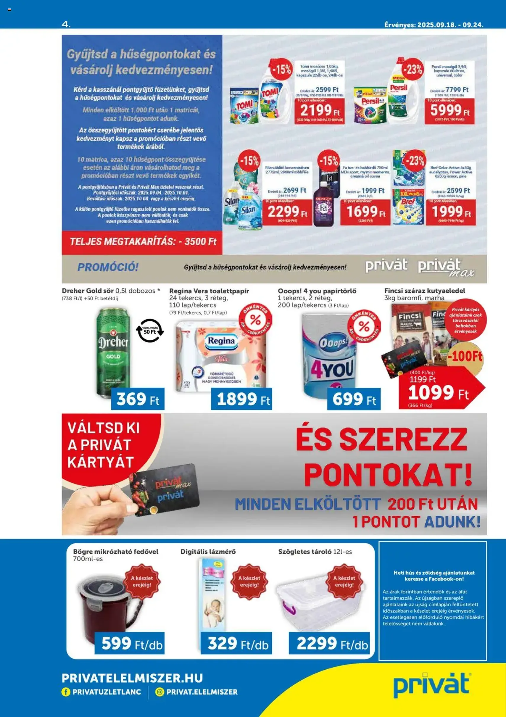 PRIVÁT Akciós újság - 2025.09.18. érvényes szórólap 4 oldal 4 oldalból