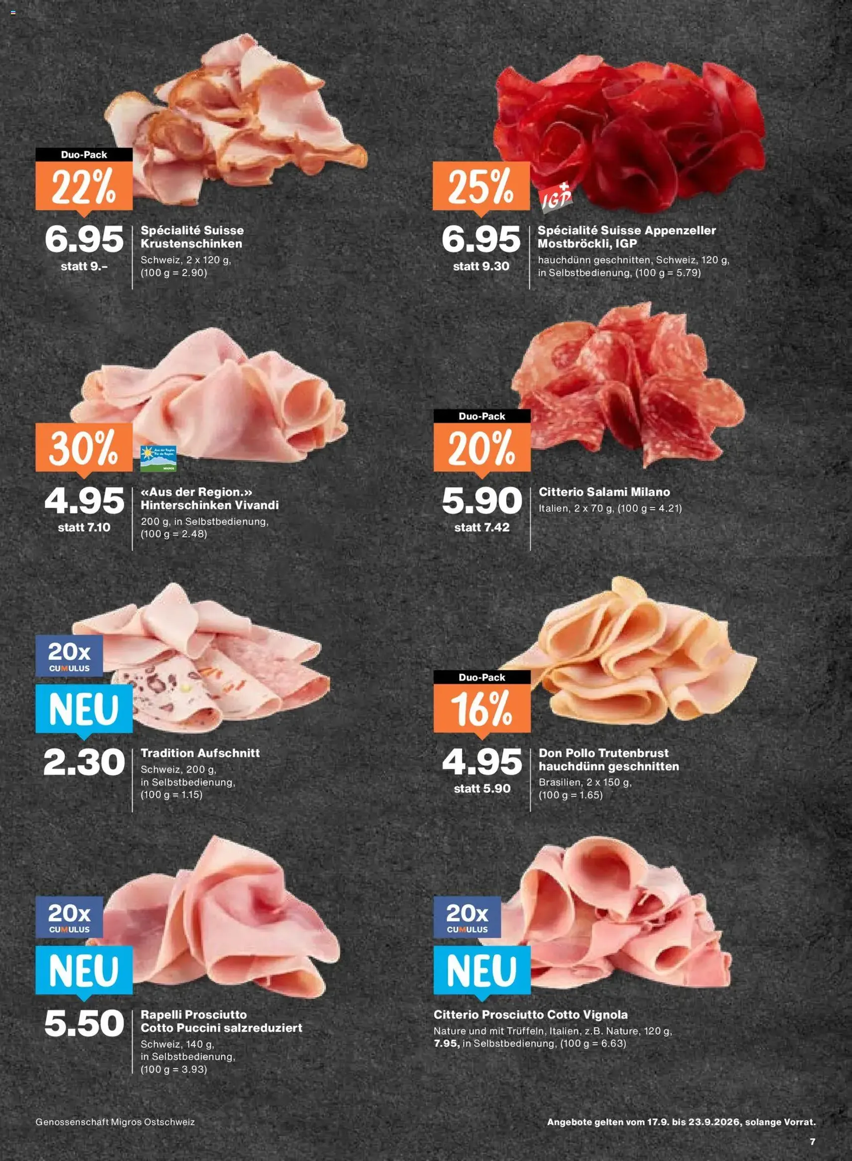 Migros aktionen - Gültiger Prospekt ab 17.09.2026, Seite 7 von insgesamt 24