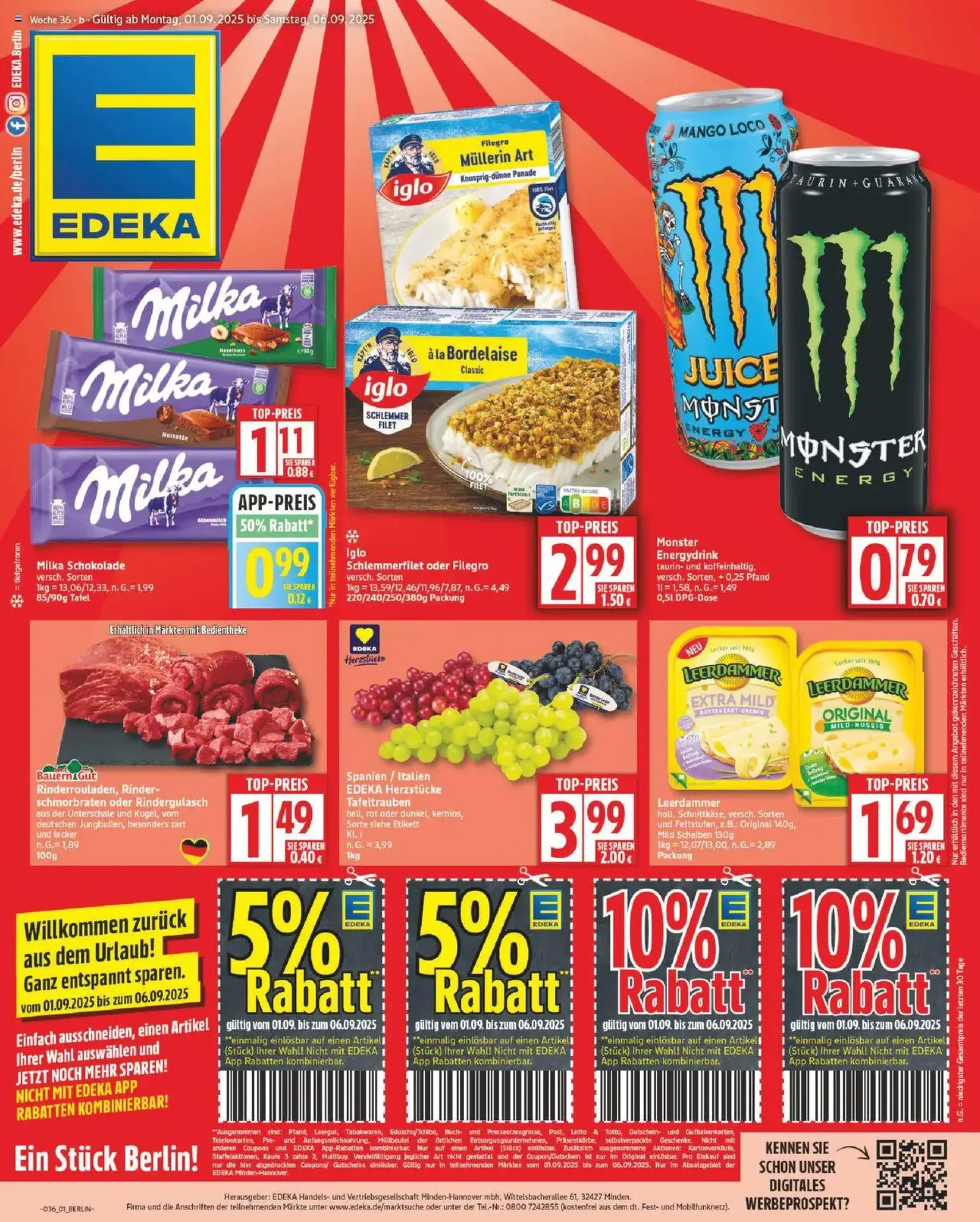 Edeka Prospekt - Gültiger Prospekt ab 01.09.2025, Seite 1 von insgesamt 18 Edeka Prospekt - Gültiger Prospekt ab 01.09.2025, Seite 1 von insgesamt 18