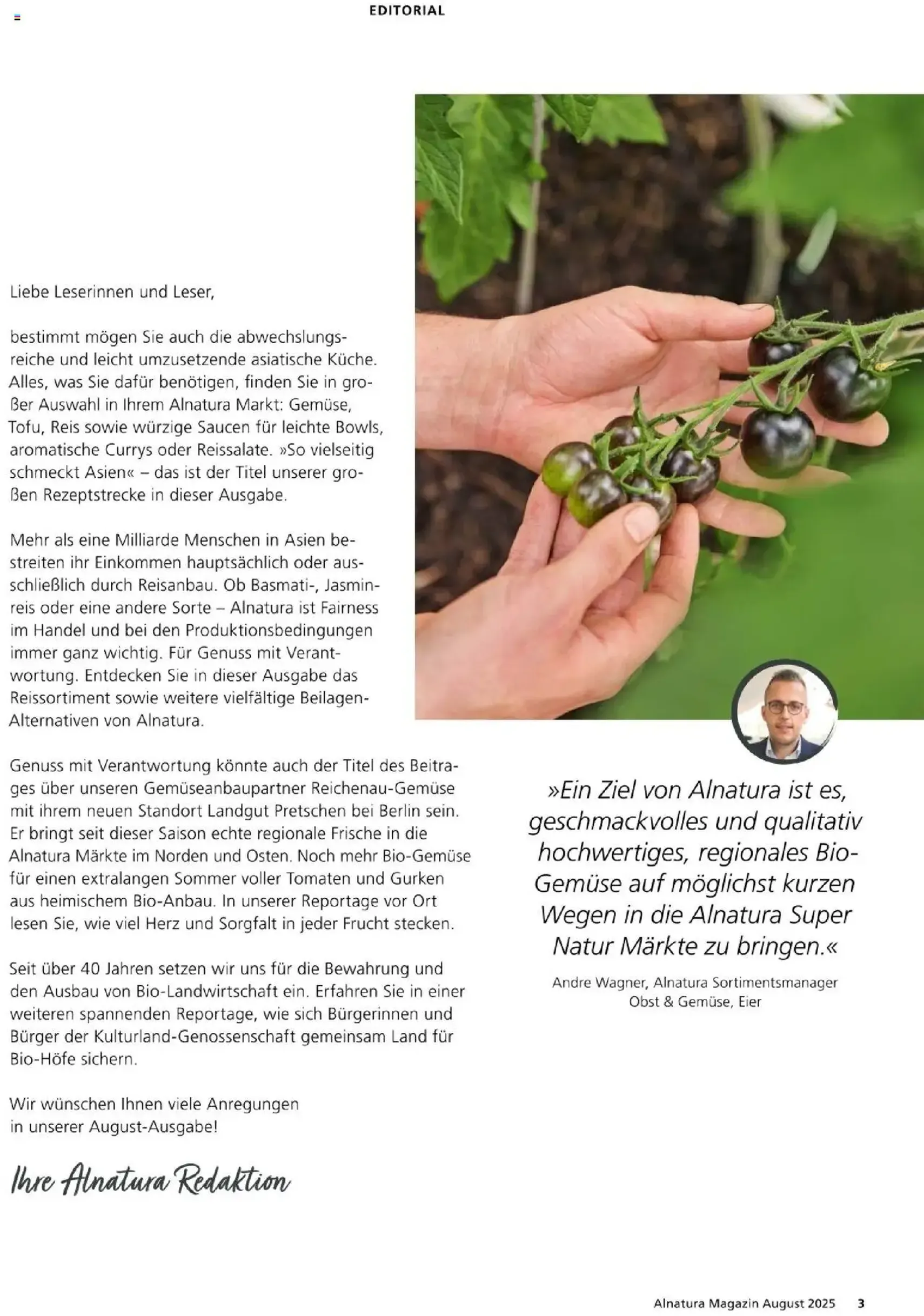 Alnatura Prospekt - Gültiger Prospekt ab 01.08.2025, Seite 3 von insgesamt 64 Alnatura Prospekt - Gültiger Prospekt ab 01.08.2025, Seite 3 von insgesamt 64