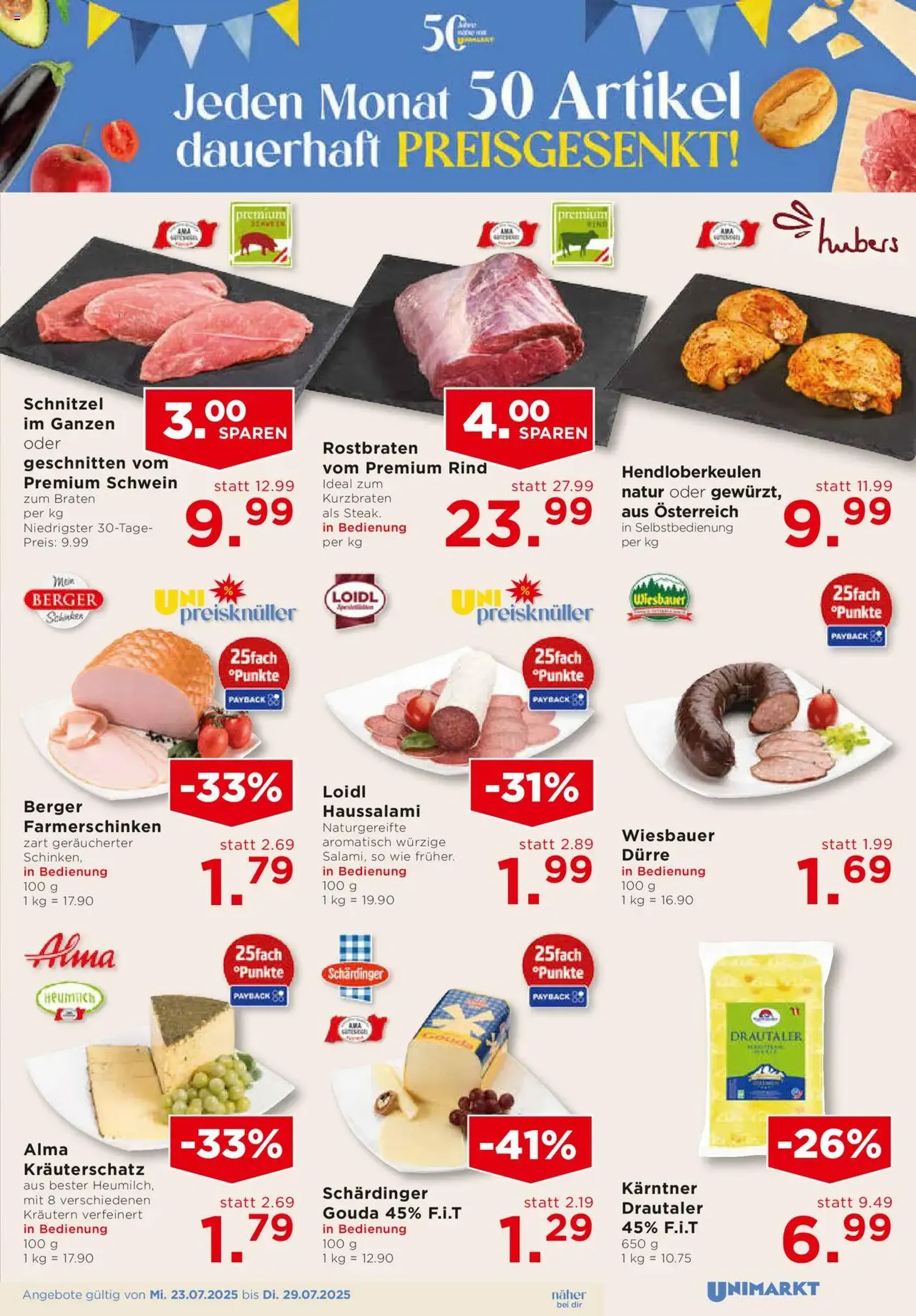 Unimarkt - Broschüre - Gültiger Prospekt ab 23.07.2025, Seite 5 von insgesamt 12