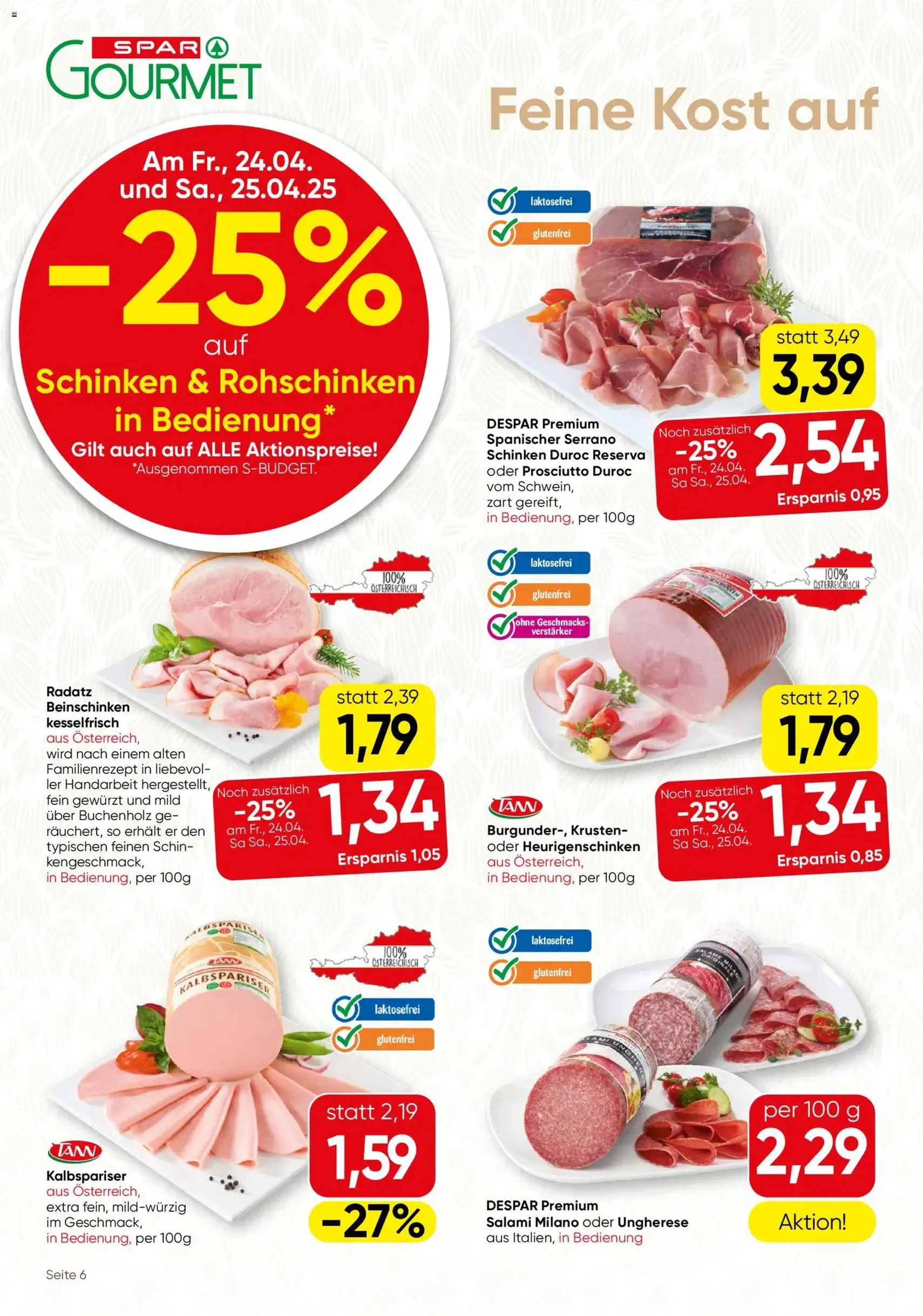 SPAR Gourmet Flugblatt - Gültiger Prospekt ab 23.04.2026, Seite 6 von insgesamt 12