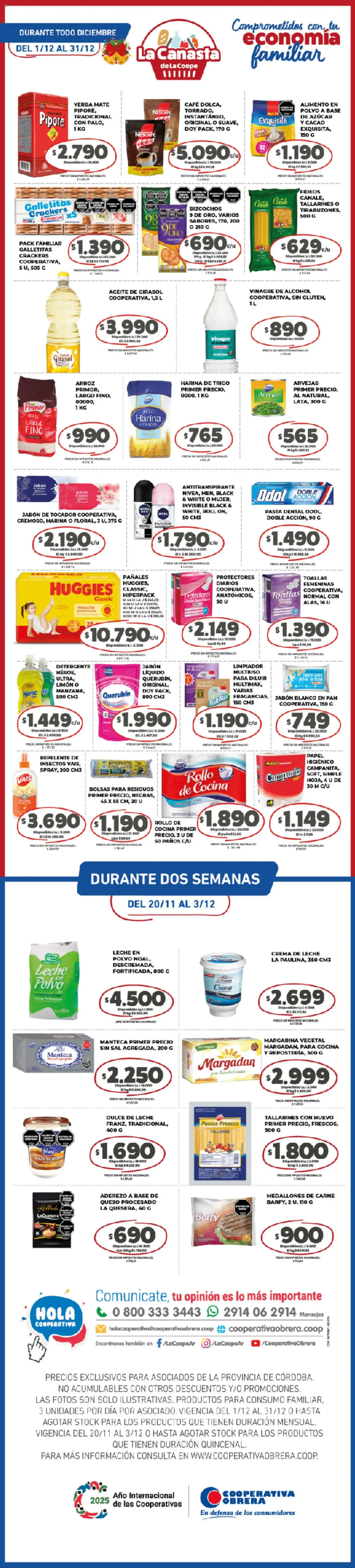 Cooperativa Obrera - La Canasta de La Coope - folleto válido desde 01/12/2025 página 1 de 1