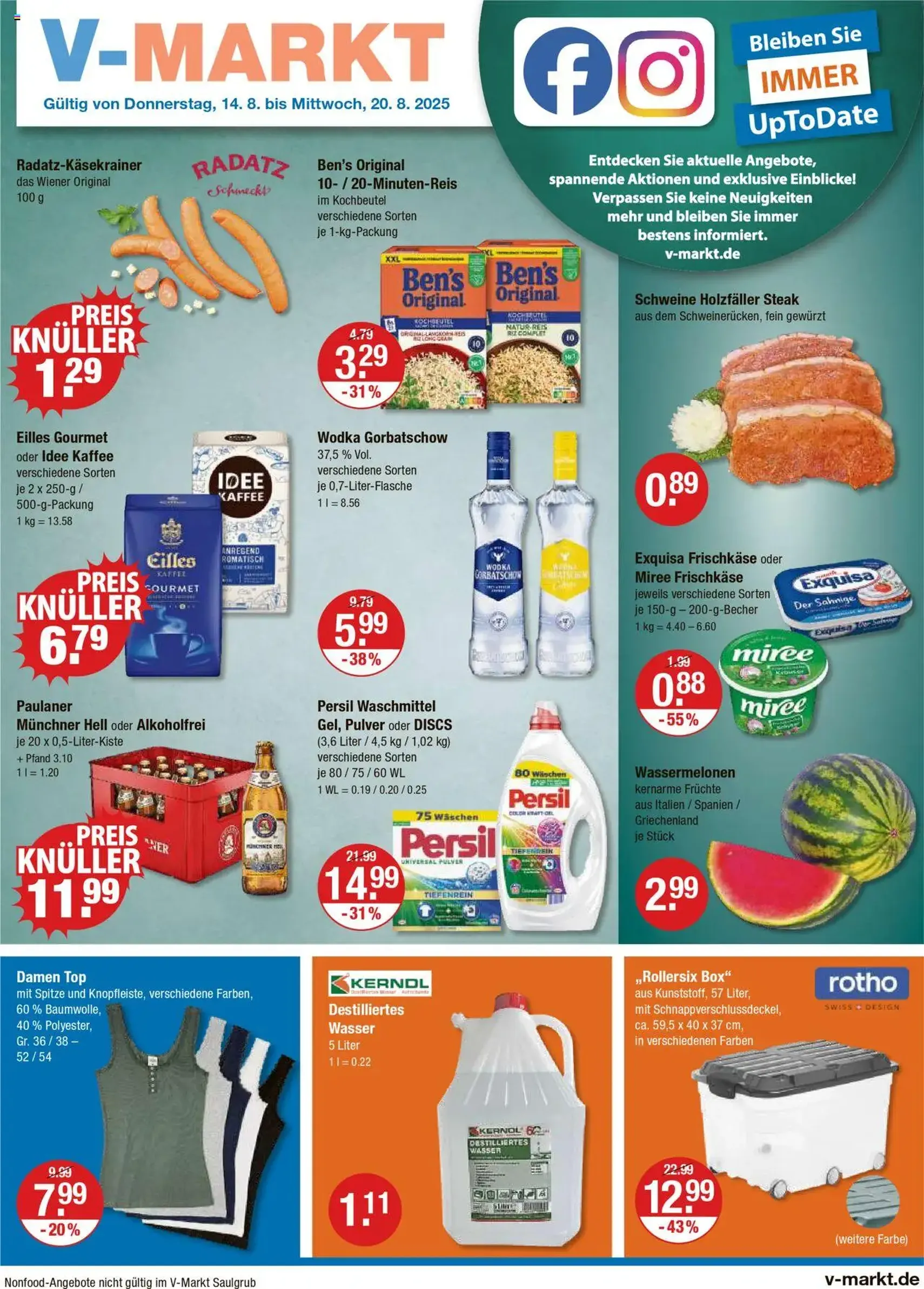 V-Markt - Hallertau/Oberpfalz - Gültiger Prospekt ab 14.08.2025, Seite 1 von insgesamt 26