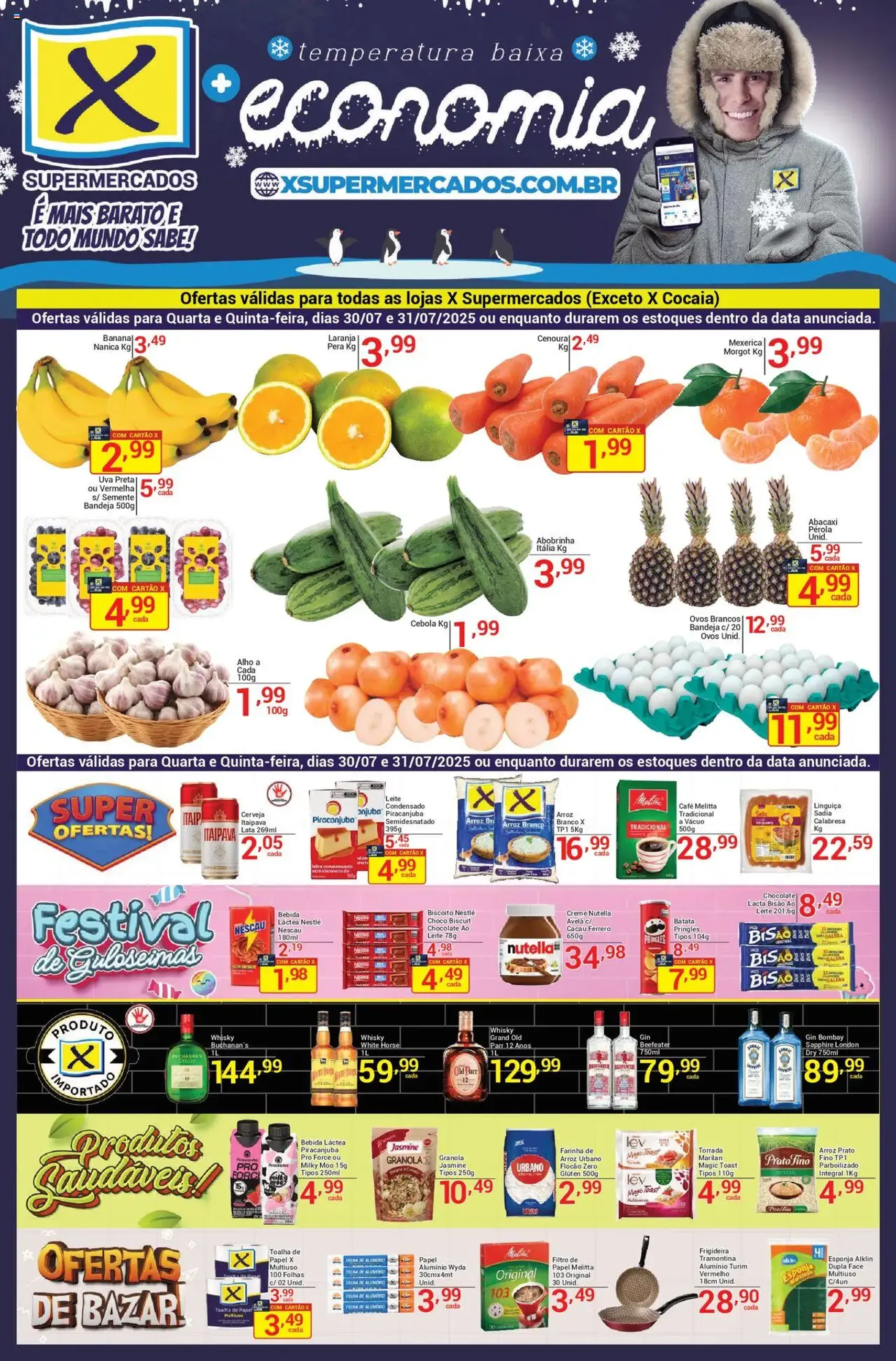 X Supermercados - Ofertas da semana - folheto válido a partir de 30/07/2025 página 1 de 2