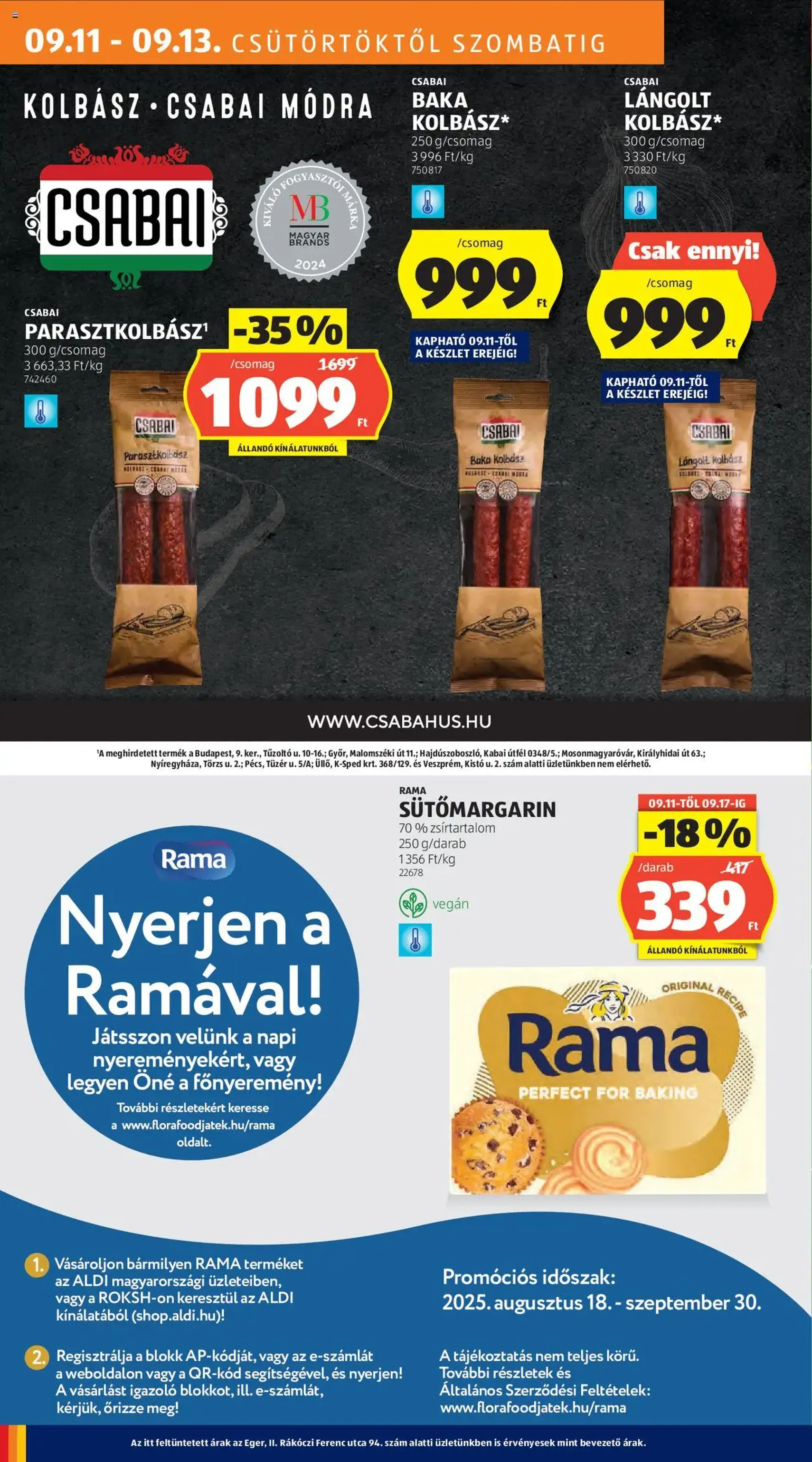 Aldi Akciós újság - 2025.09.11. érvényes szórólap 18 oldal 46 oldalból Aldi Akciós újság - 2025.09.11. érvényes szórólap 18 oldal 46 oldalból