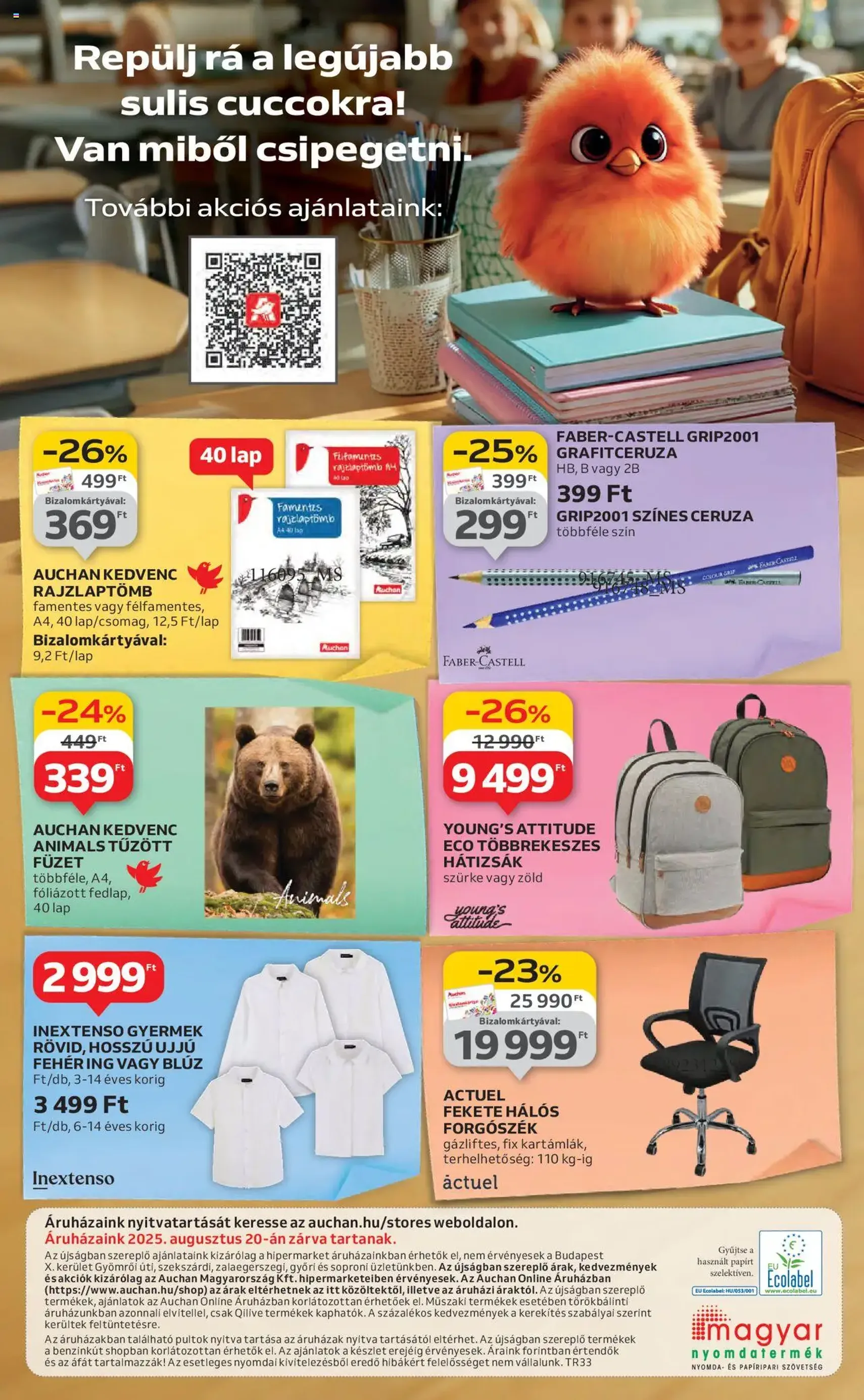 Auchan Akciós újság - 2025.08.14. érvényes szórólap 54 oldal 54 oldalból Auchan Akciós újság - 2025.08.14. érvényes szórólap 54 oldal 54 oldalból