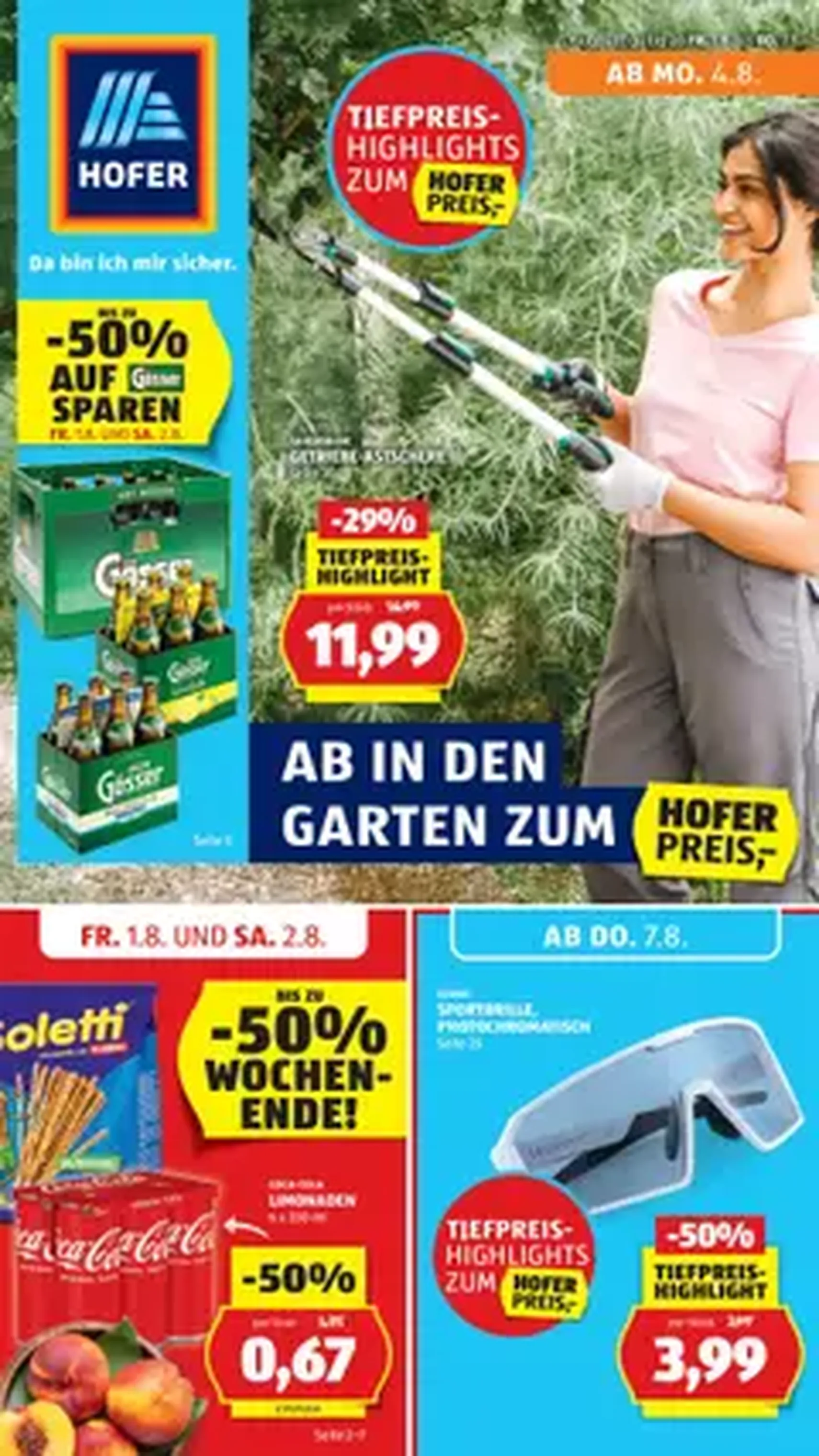 Hofer Flugblatt - Gültiger Prospekt ab 01.08.2025, Seite 1 von insgesamt 1