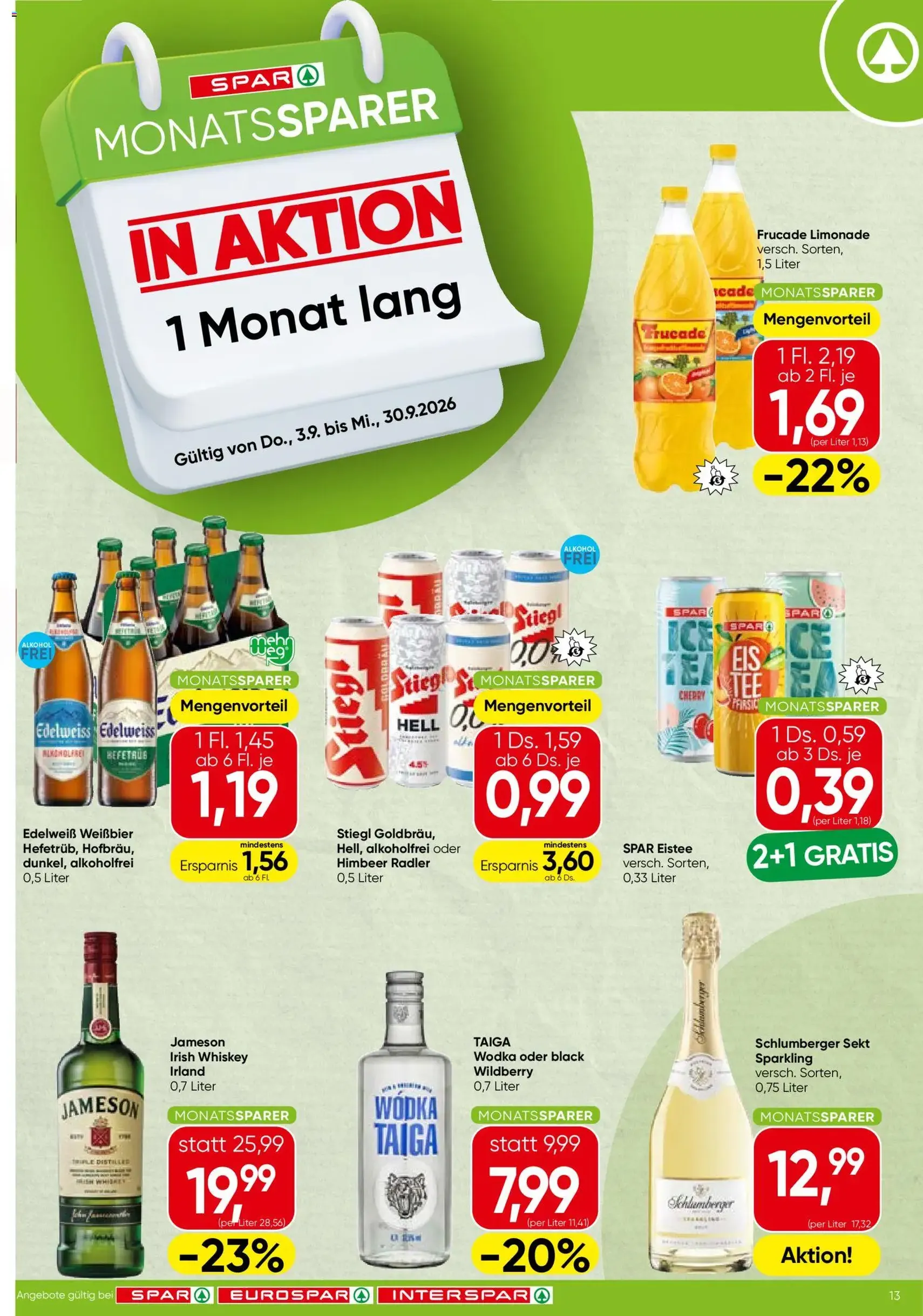 Spar - Flugblatt - Gültiger Prospekt ab 03.09.2026, Seite 13 von insgesamt 16